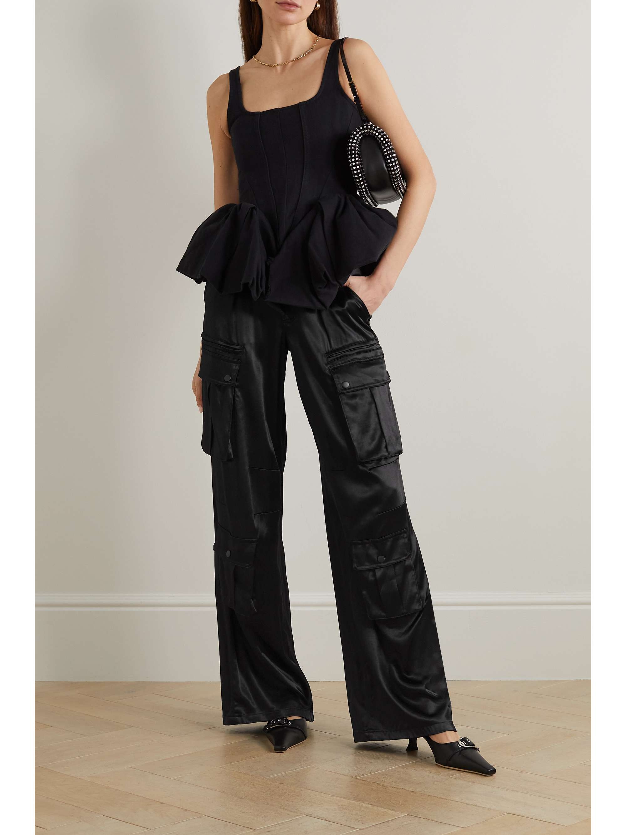 ALICE + OLIVIA Joette satin wide-leg cargo pants