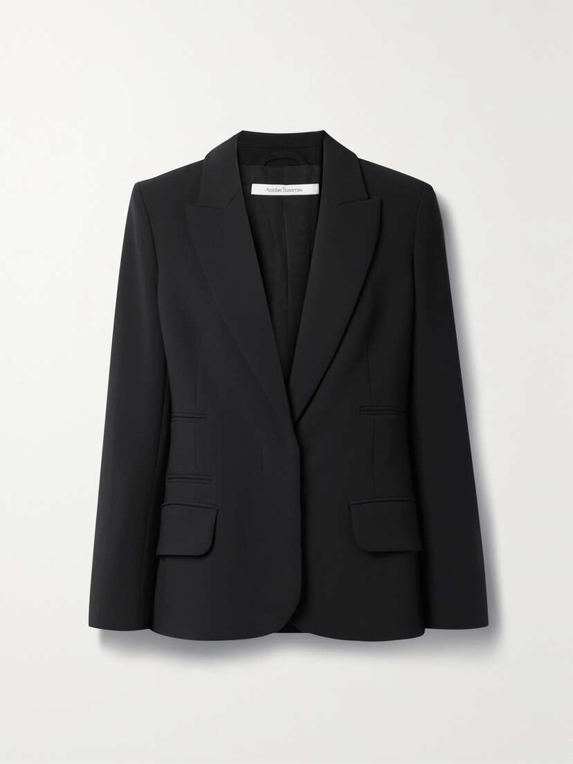 Another Tomorrow + Net Sustain Wool-blend Crepe Blazer
