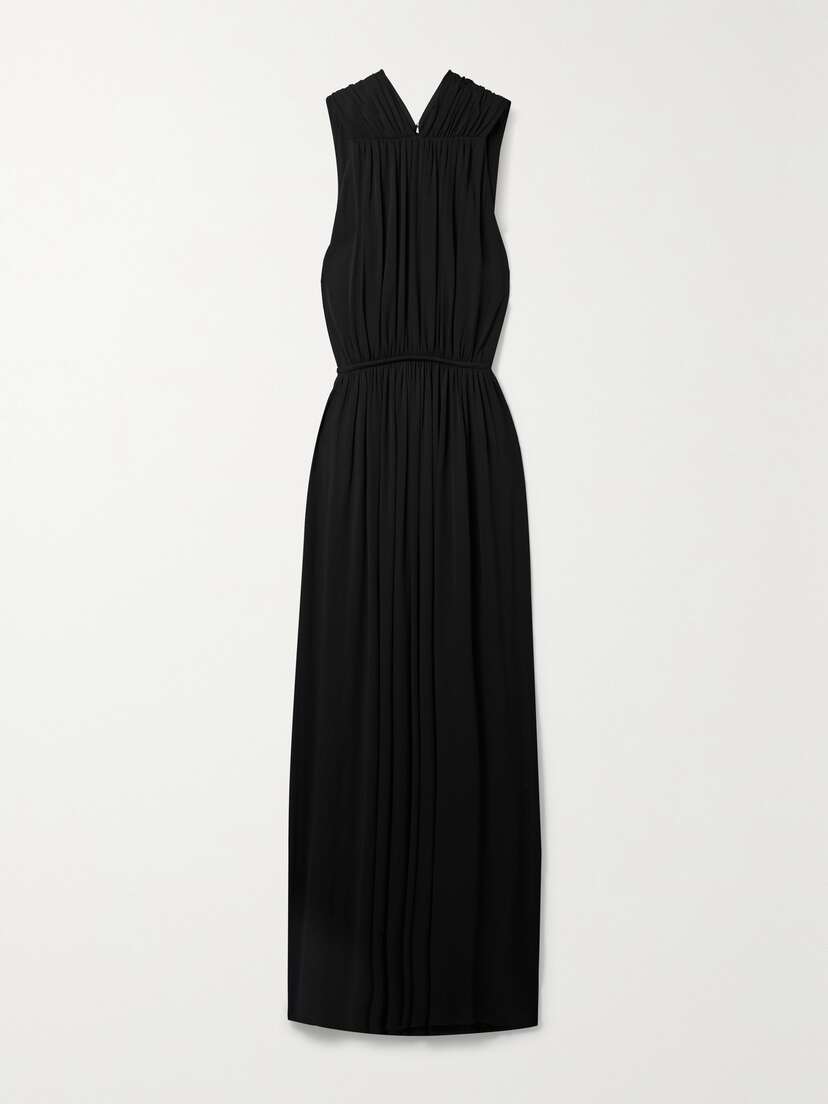 Another Tomorrow + Net Sustain Cutout Gathered Stretch-jersey Maxi Dress