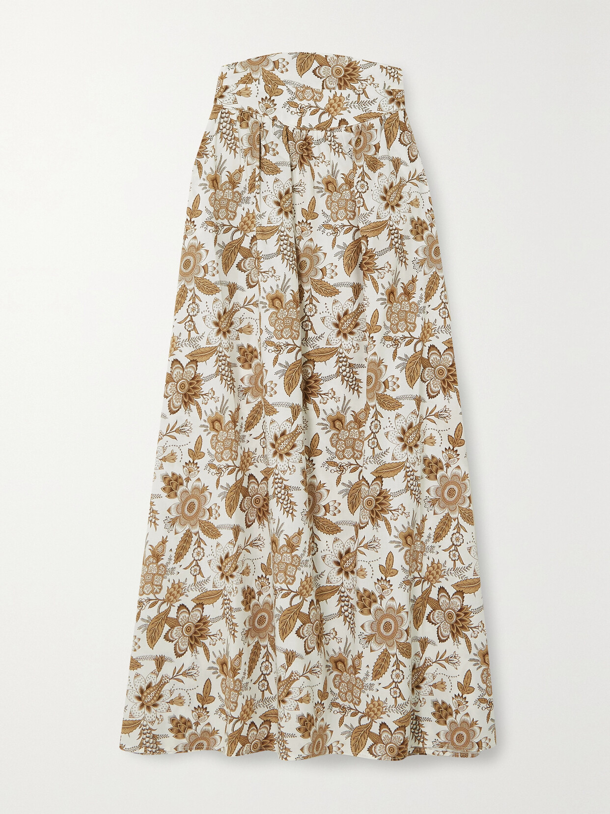 Anna Mason Tati Floral-print Cotton Maxi Skirt In Cream