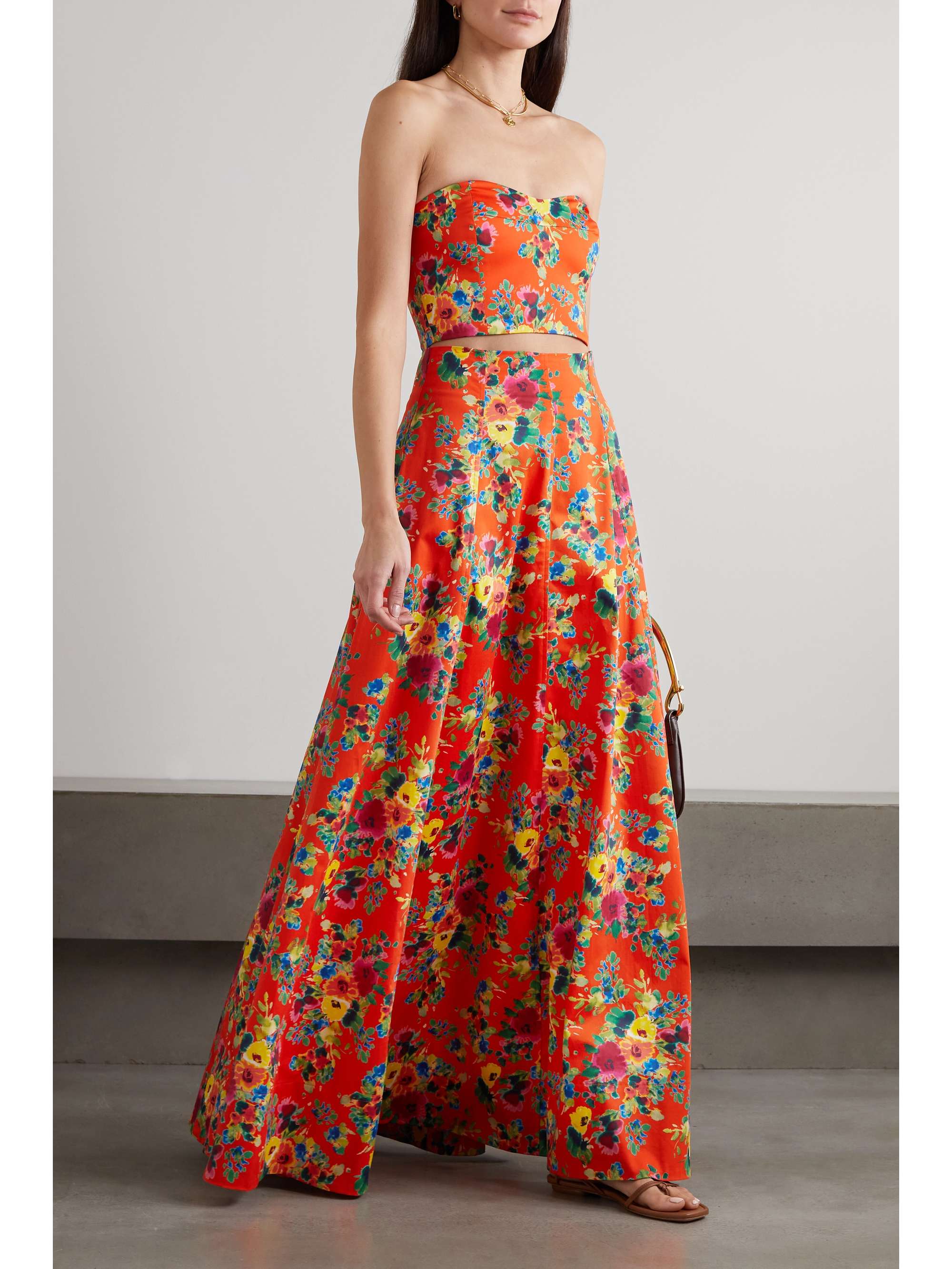 Orange cotton on sale maxi skirt