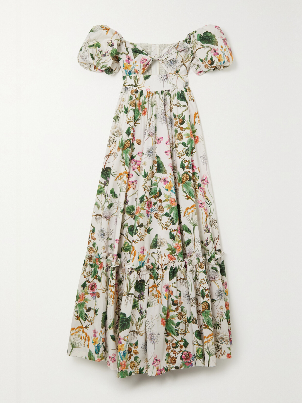 Cara Cara - Payton Cutout Tiered Floral-print Cotton-poplin Maxi Dress - Ivory