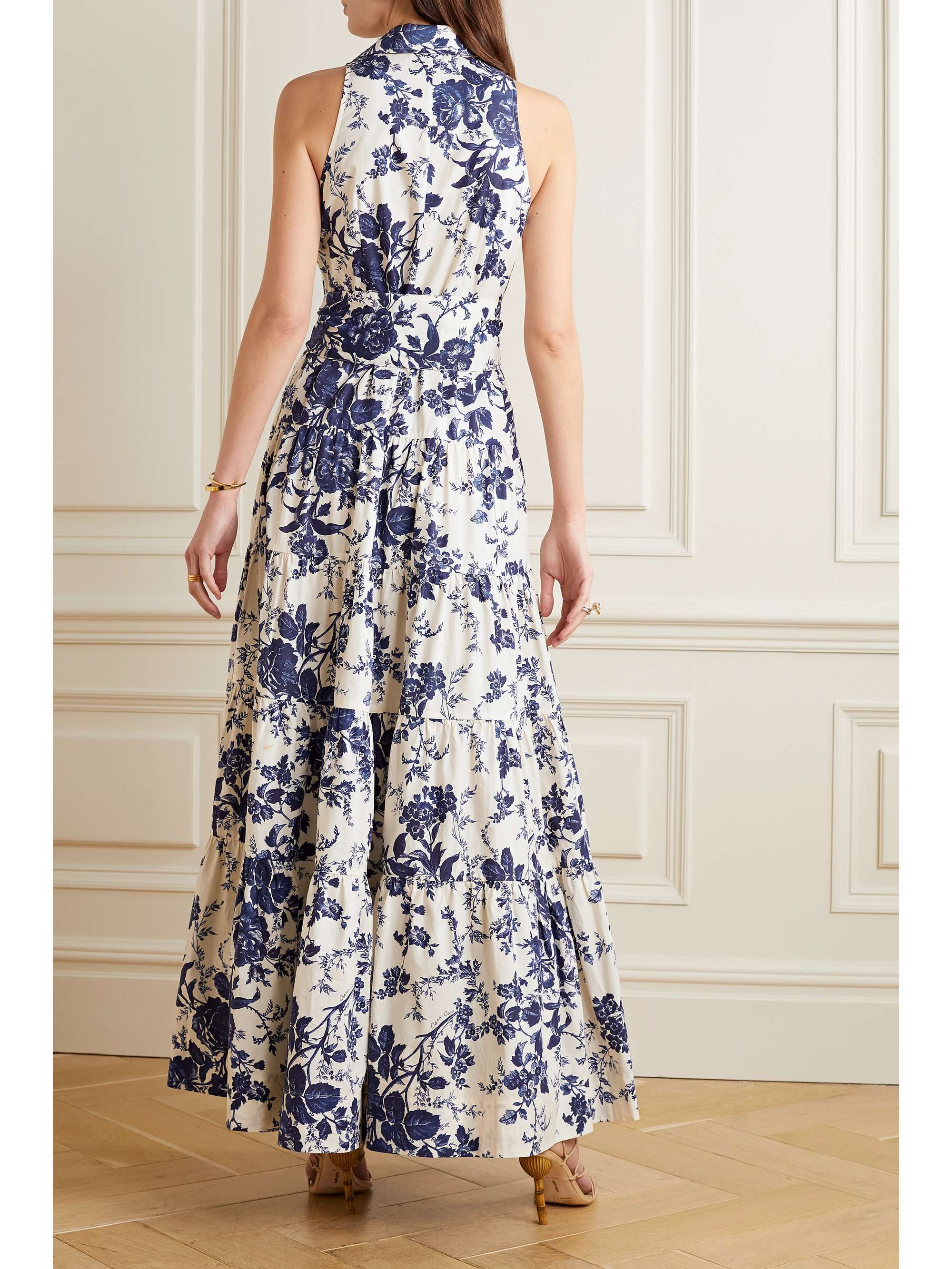 CARA CARA Adriana tiered floral-print cotton-poplin maxi dress |  NET-A-PORTER