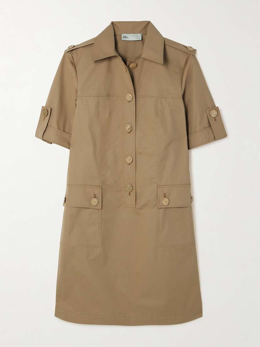 Tory Burch Camp Cotton-twill Mini Shirt Dress