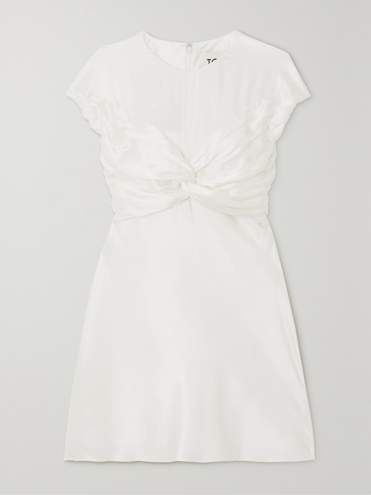 TOVE Ana Twist-front Tie-detailed Silk-satin Top - Ivory