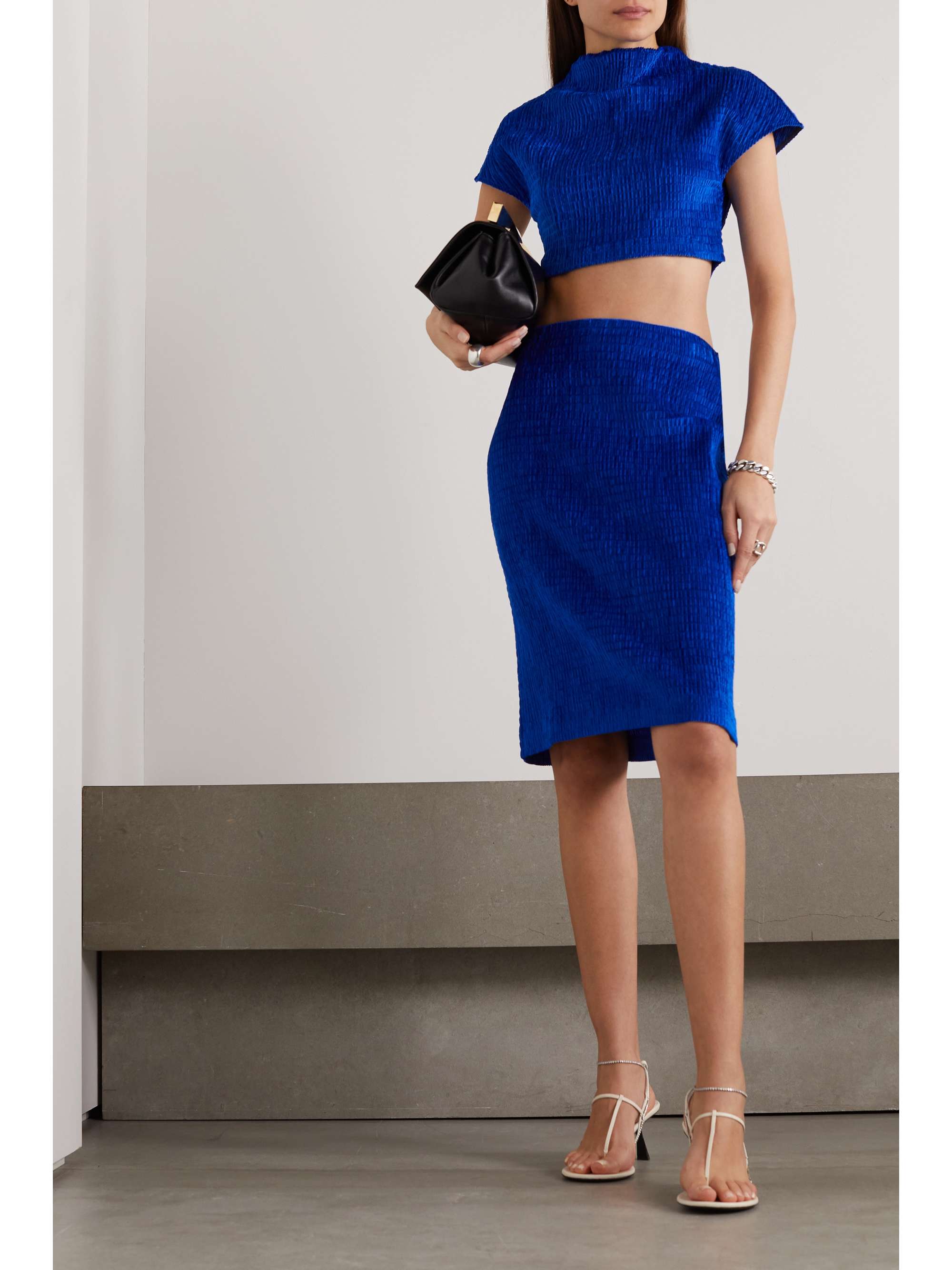 TOVE Emma textured velvet skirt NET A PORTER