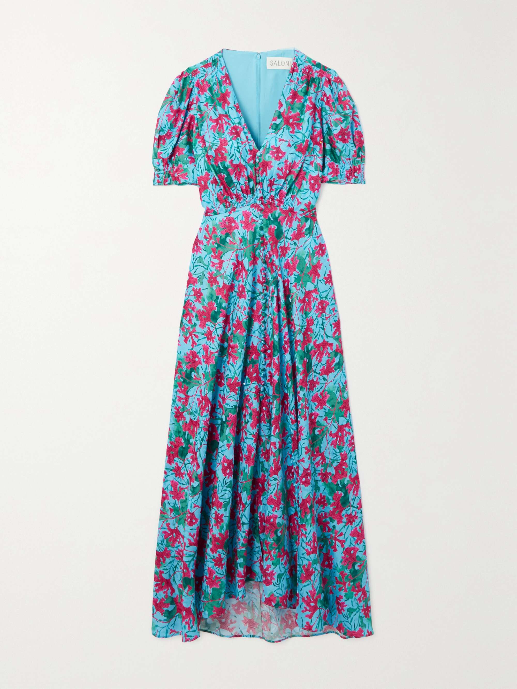 SALONI Lea floral-print silk maxi dress | NET-A-PORTER