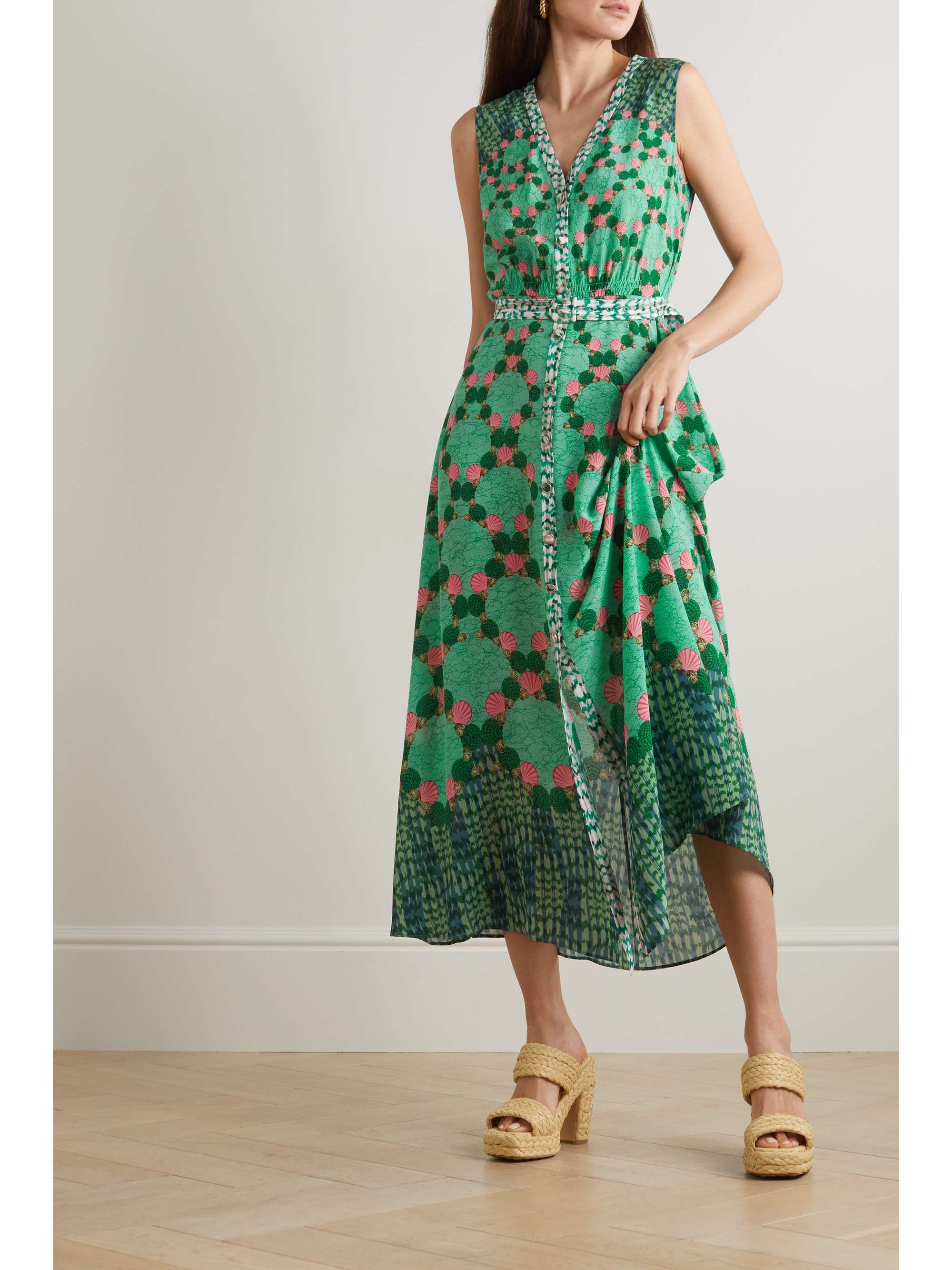 SALONI Lea printed silk-chiffon maxi dress | NET-A-PORTER