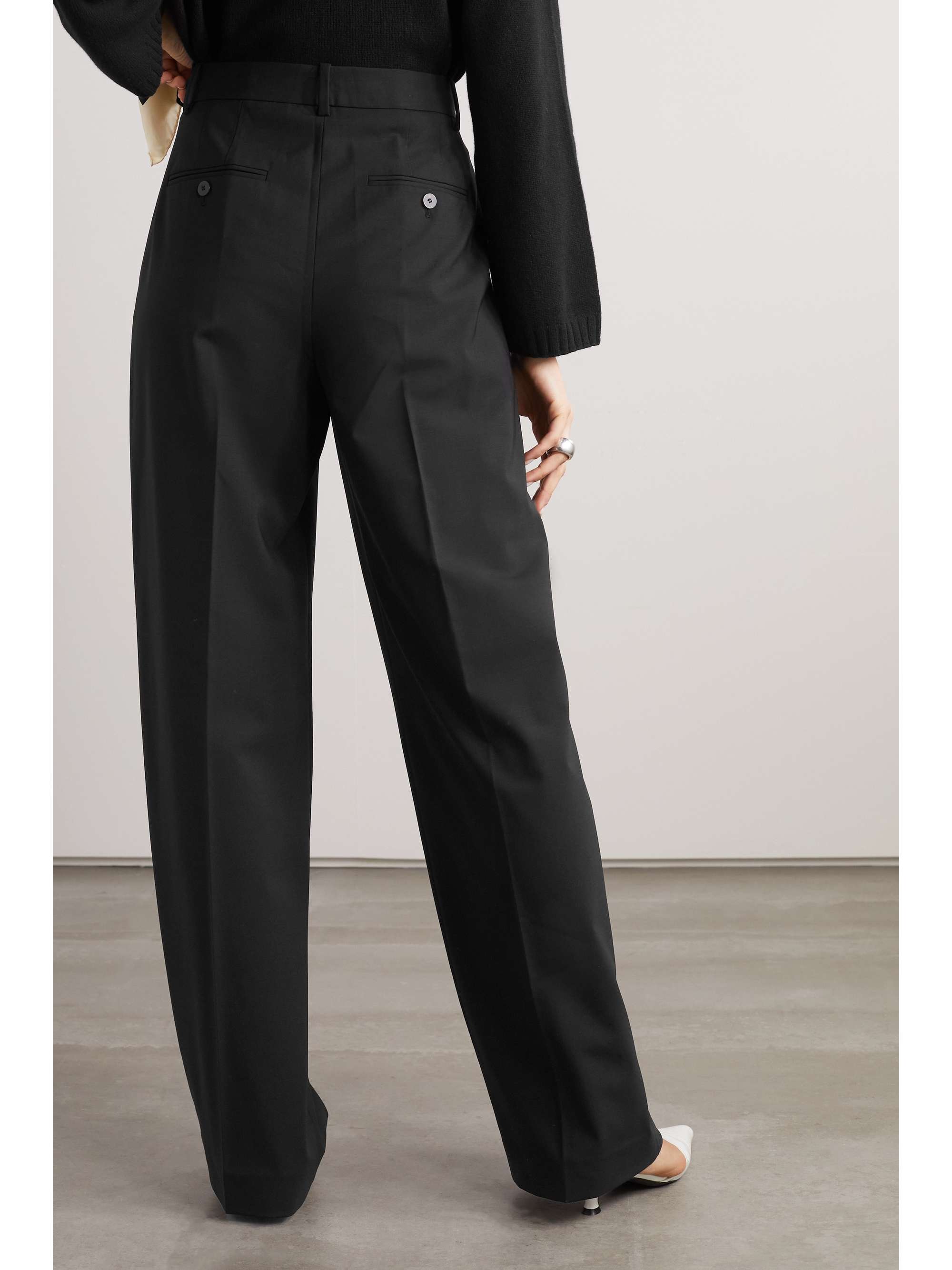 THEORY Pleated wool-blend wide-leg pants