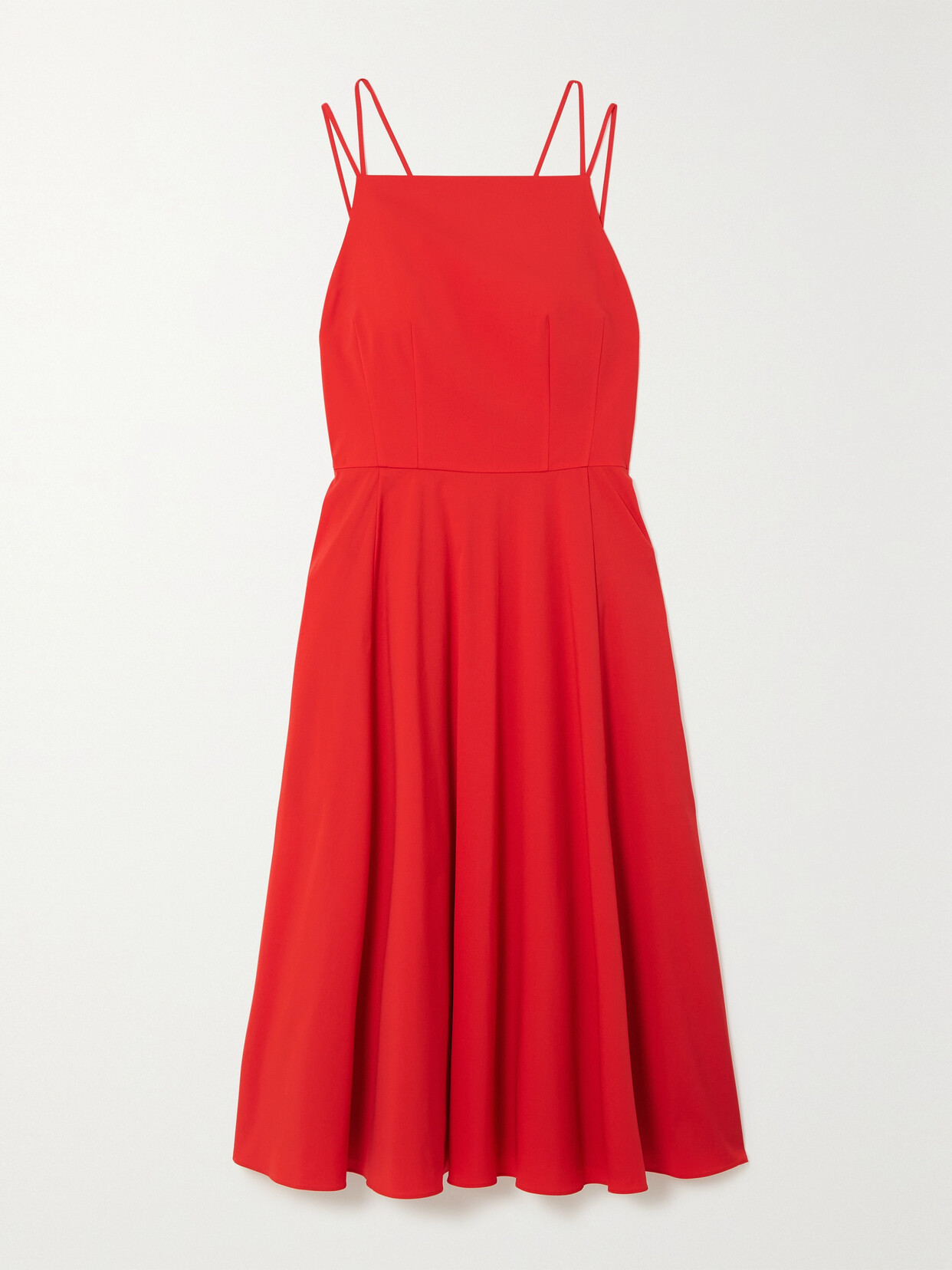 Theory - Stretch Cotton-blend Midi Dress - Red