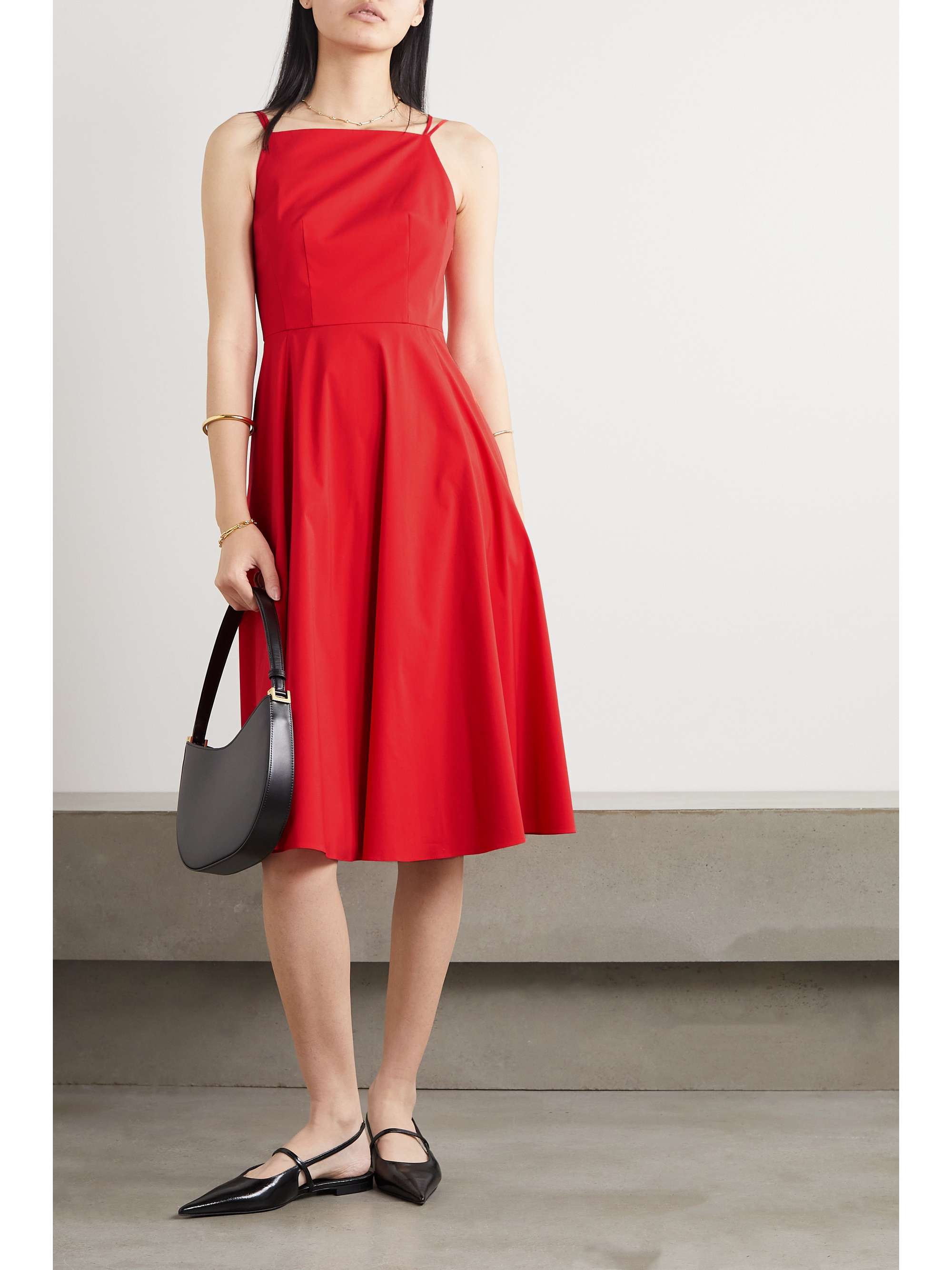 THEORY Stretch cotton-blend midi dress