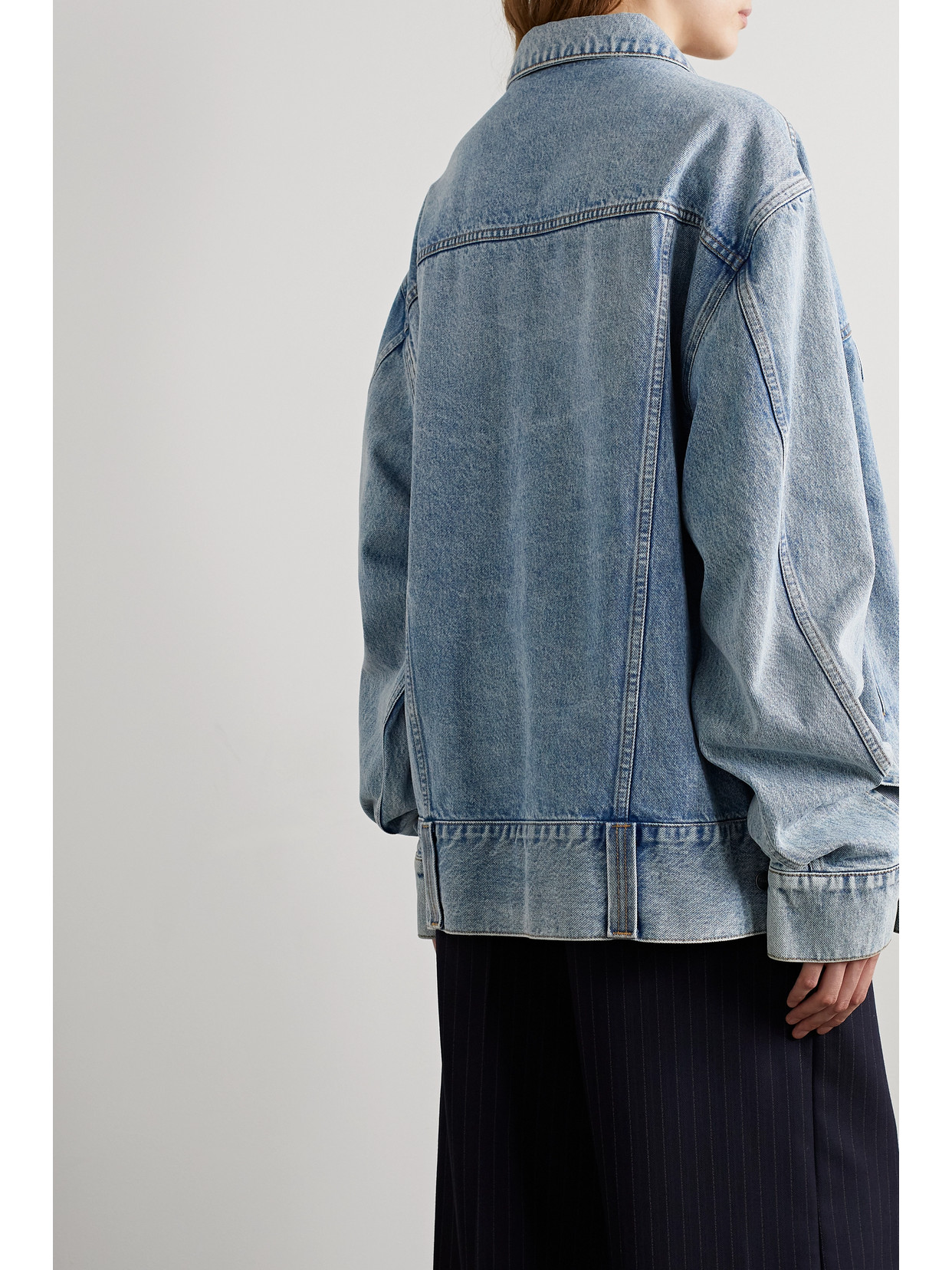 Shop Khaite Grizzo Oversized Denim Jacket In Blue