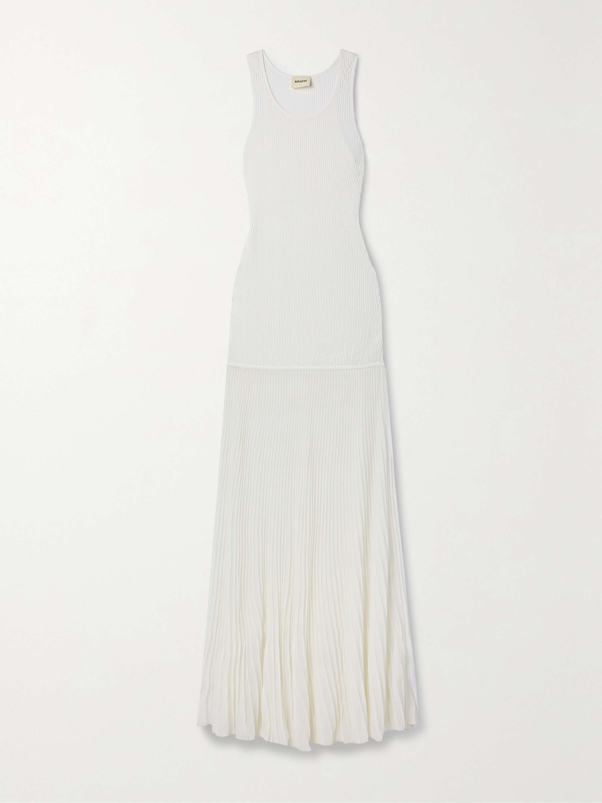 KHAITE Paneled ribbed-knit maxi dress | NET-A-PORTER