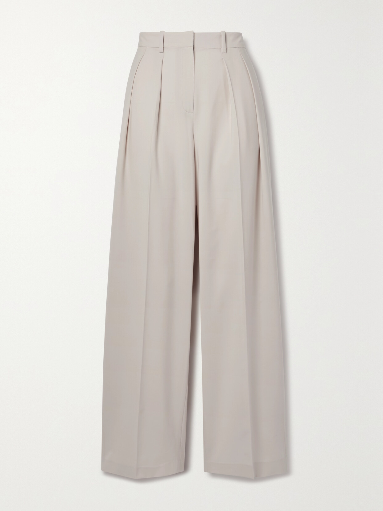 Theory - Pleated Wool-blend Wide-leg Pants - Neutrals