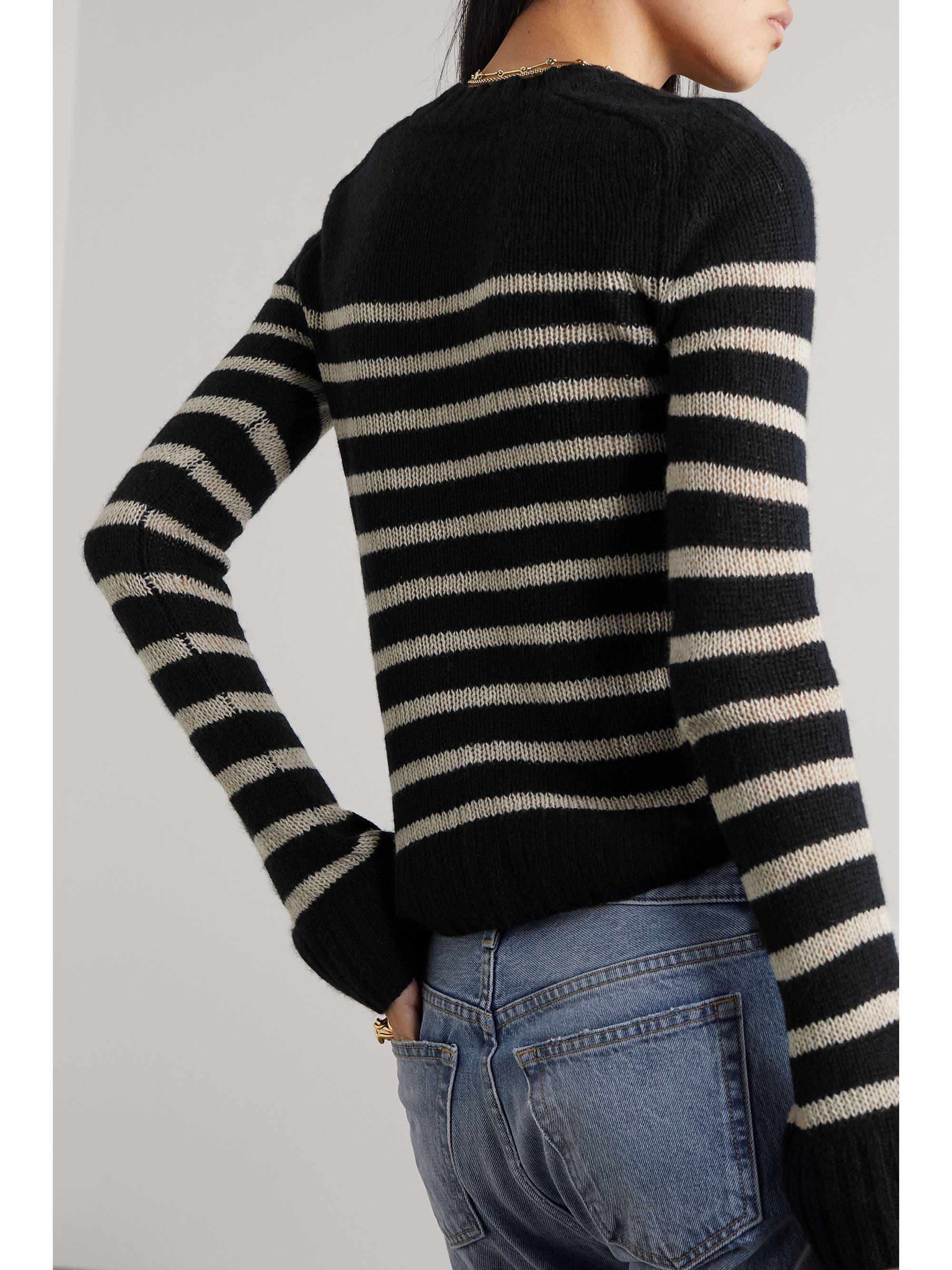 KHAITE Tilda striped cashmere sweater