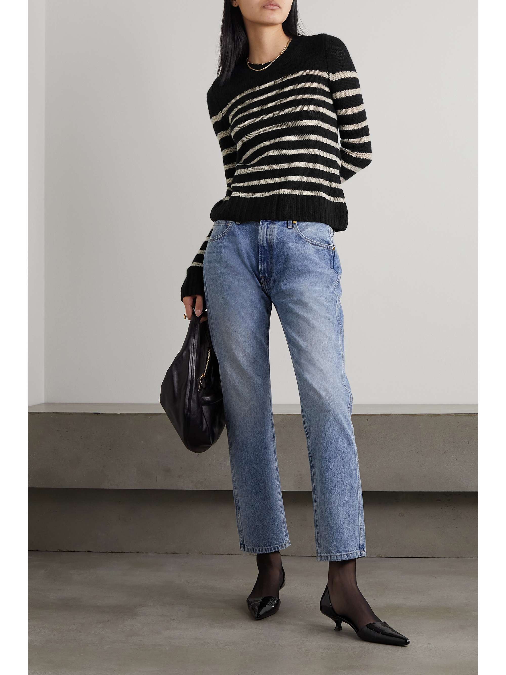 KHAITE Tilda striped cashmere sweater