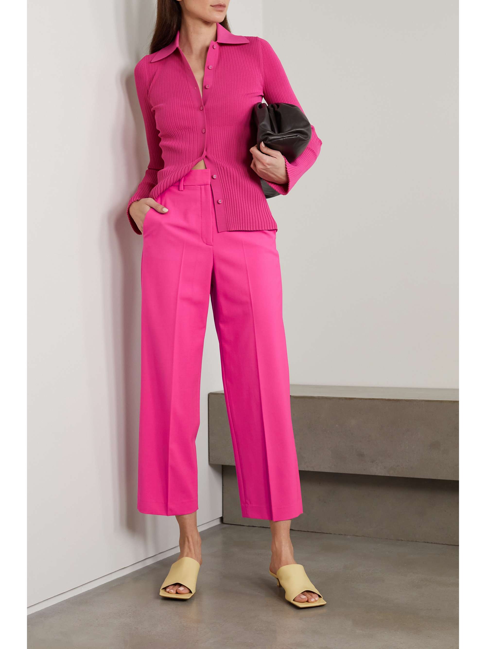 THEORY Cropped stretch-wool straight-leg pants