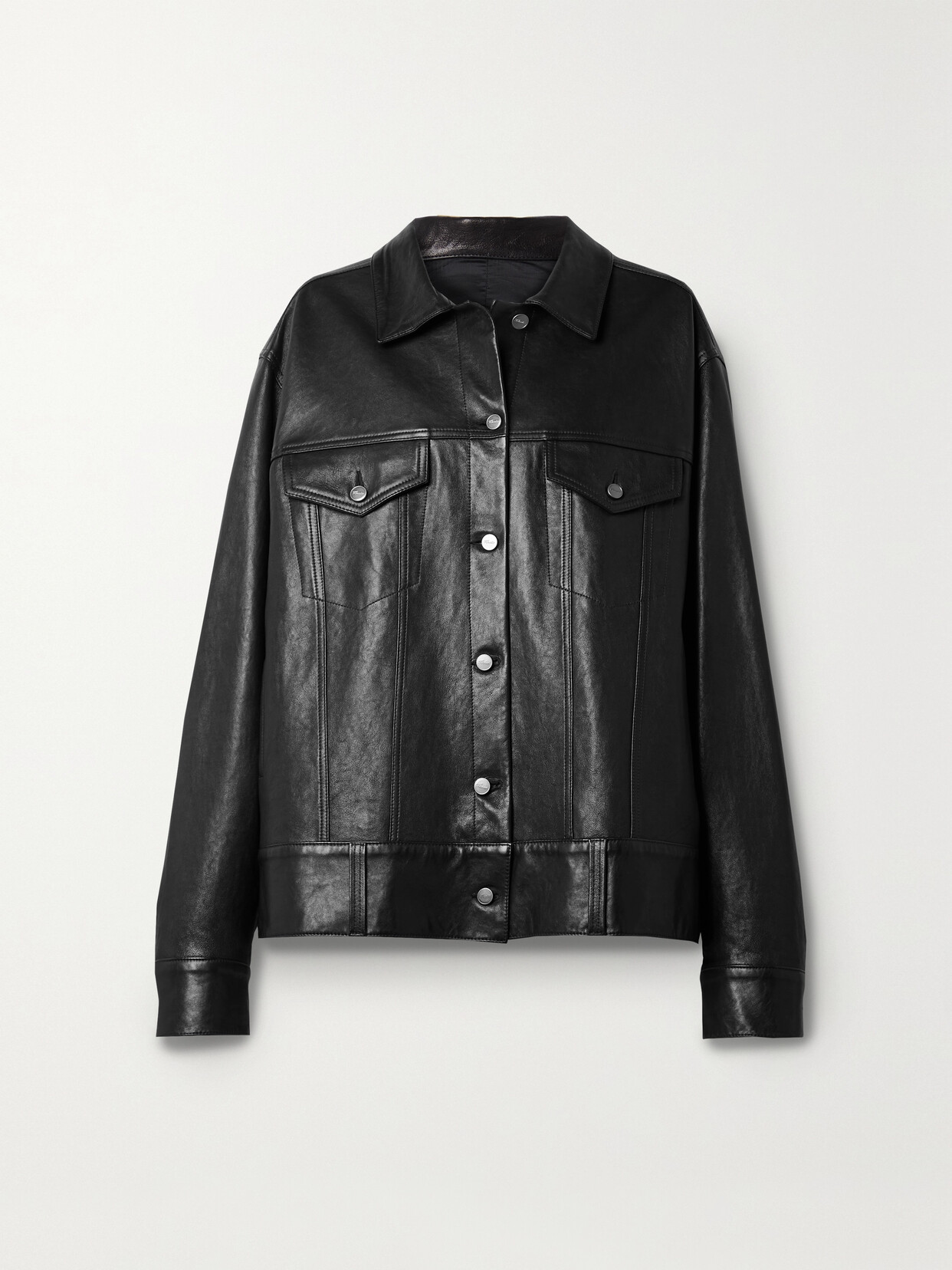 Khaite - Grizzo Oversized Leather Jacket - Black