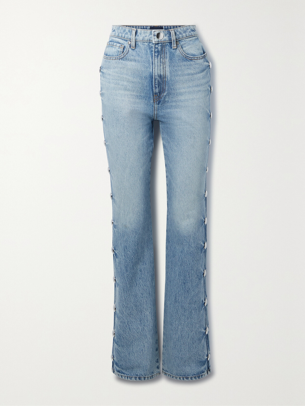 Khaite - Danielle Studded High-rise Straight-leg Jeans - Blue