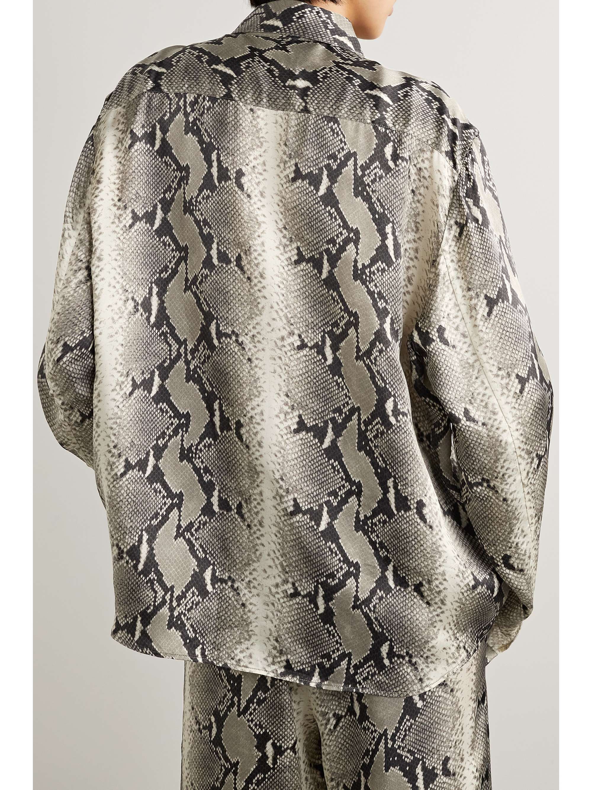 KHAITE Argo Hemd aus Satin mit Schlangenprint
