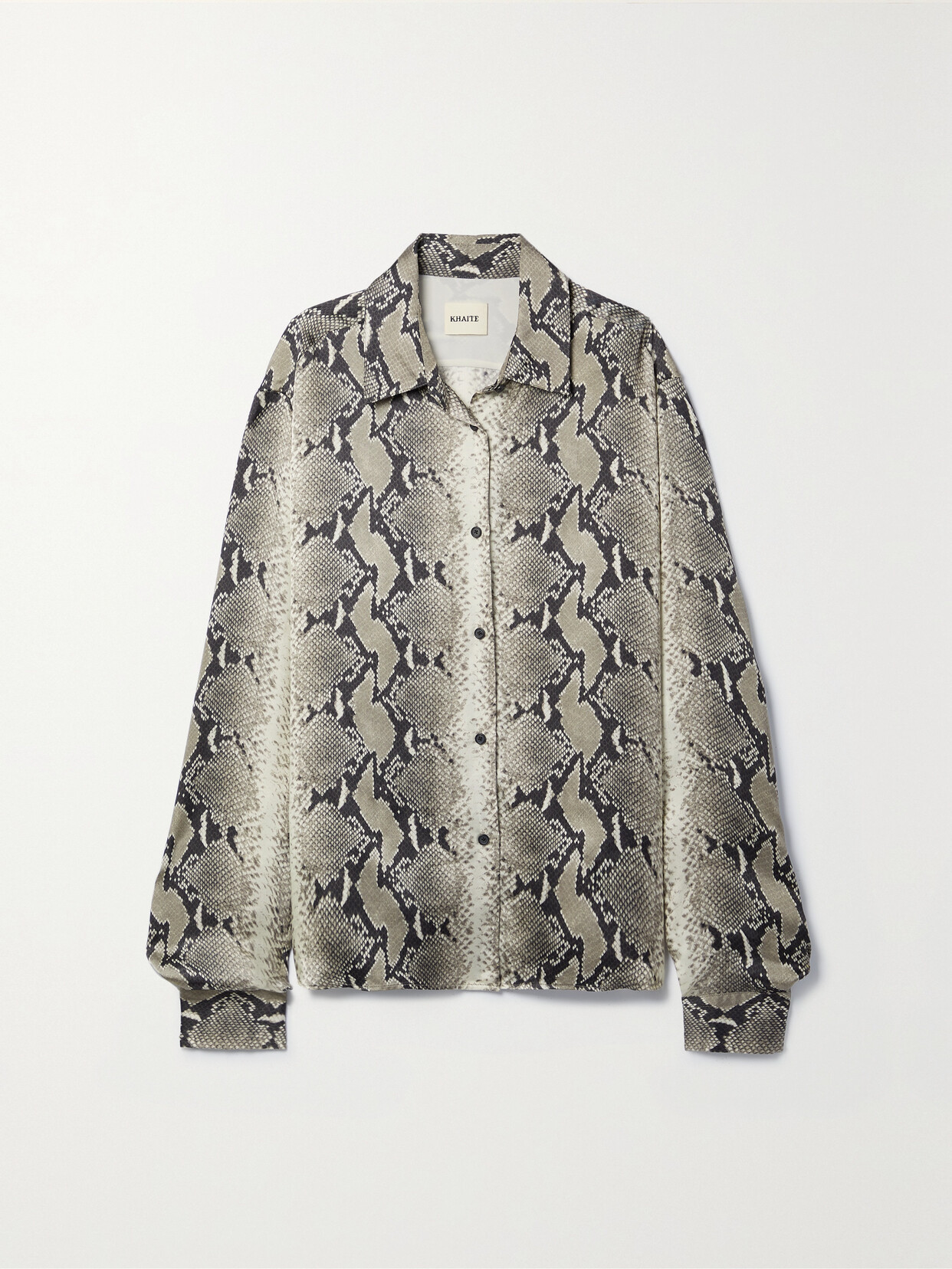 Khaite - Argo Snake-print Satin Shirt - Cream