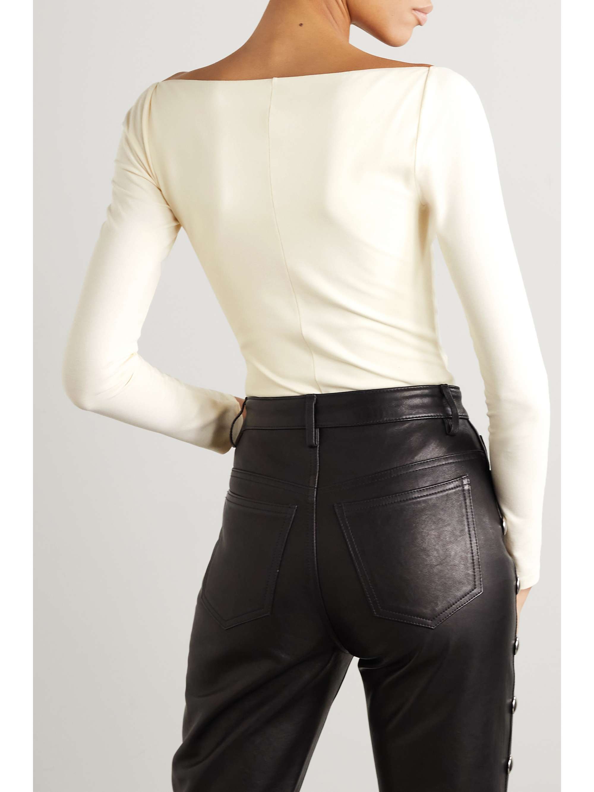 KHAITE Mara stretch-cotton jersey thong bodysuit