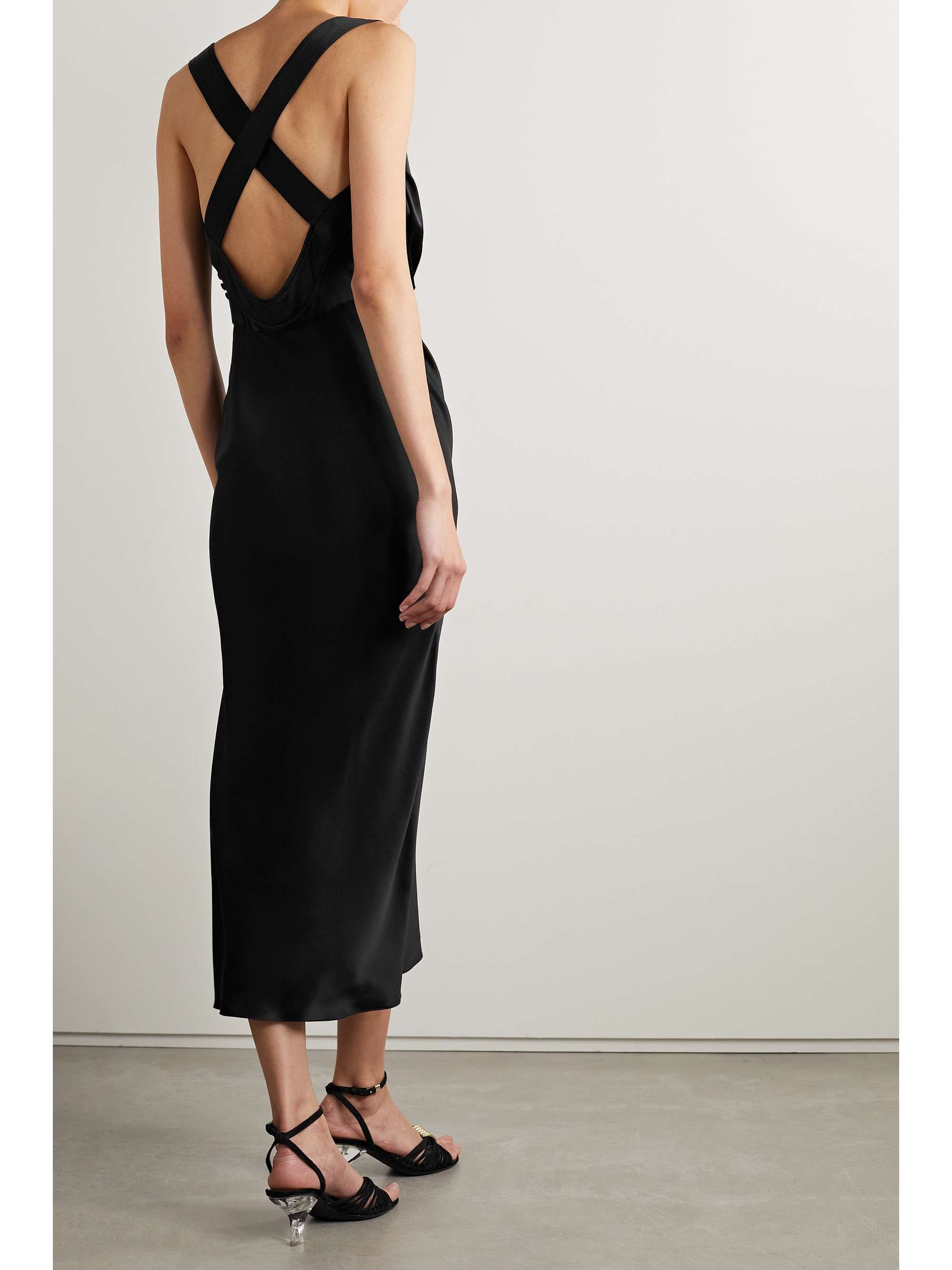 KHAITE Milo silk-satin midi dress