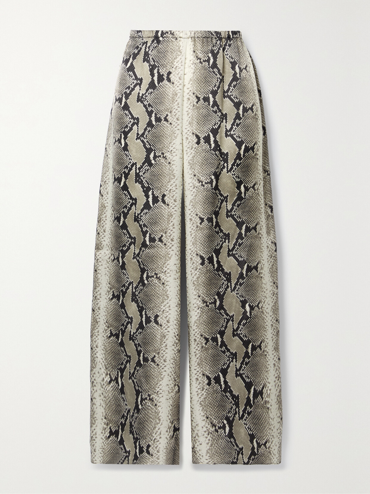 Khaite Mindy Snake-print Wide-leg Pants In Animal Print