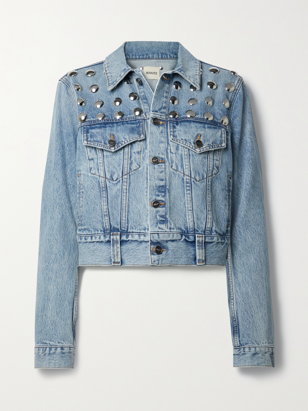 KHAITE RIZZO STUDDED DENIM JACKET