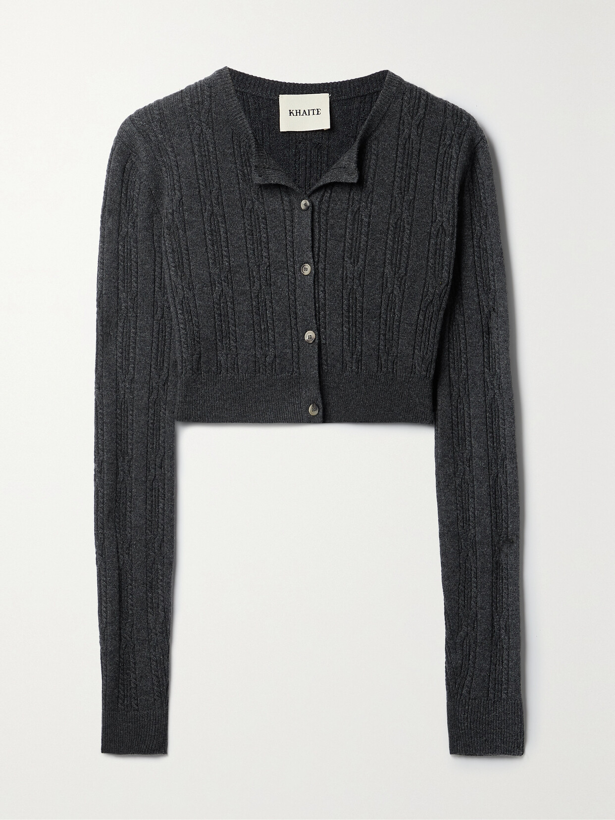 KHAITE ALASKA CABLE-KNIT CASHMERE CARDIGAN