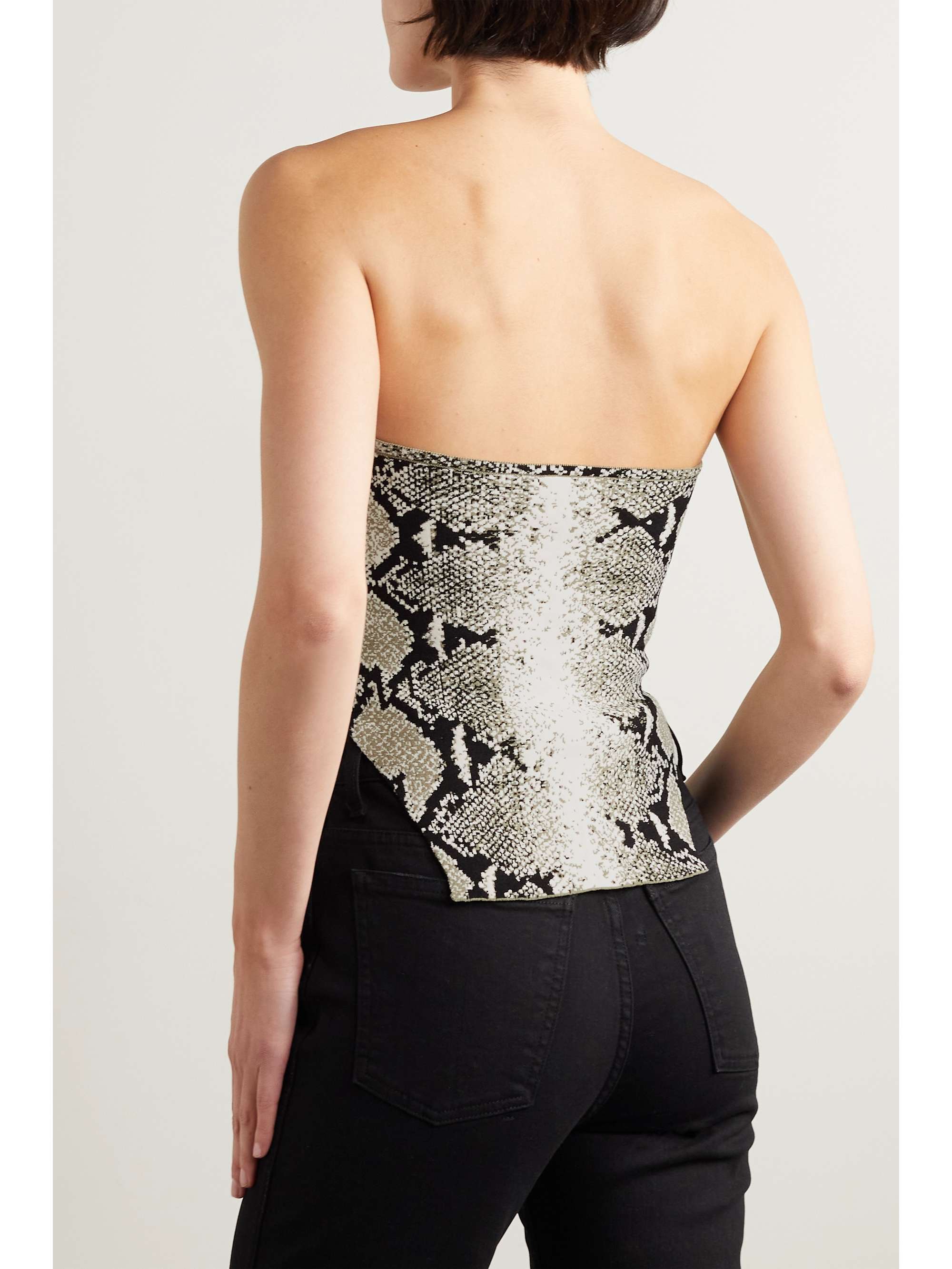 KHAITE Dillon trägerloses Bustier aus Jacquard-Strick