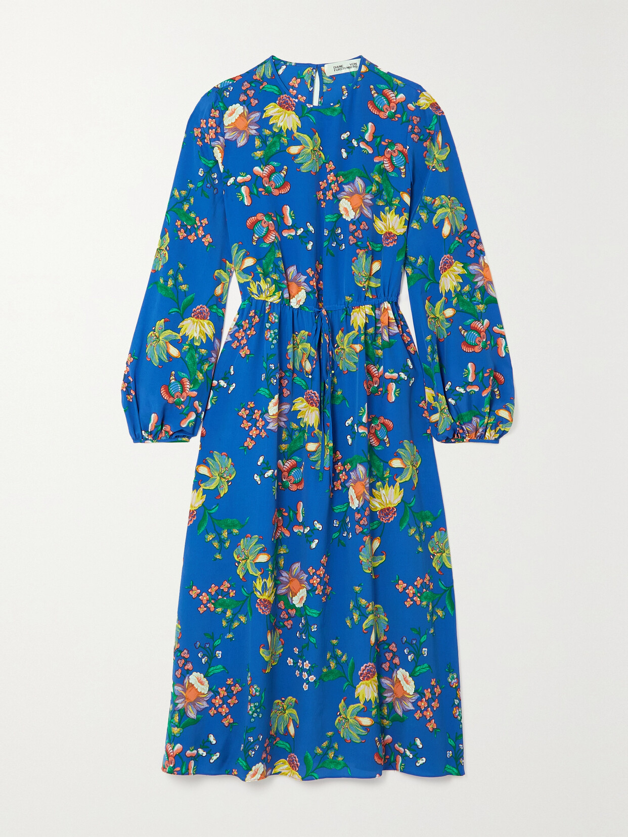 DIANE VON FURSTENBERG SYDNEY FLORAL-PRINT CREPE DE CHINE MIDI DRESS