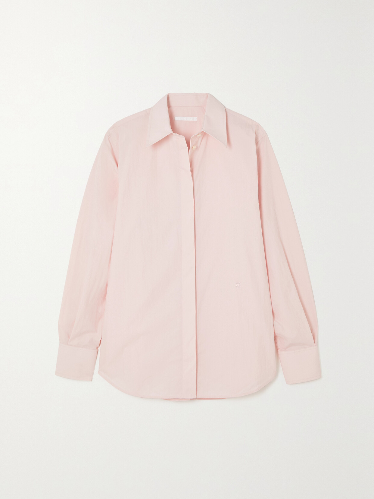 HELMUT LANG EMBROIDERED COTTON-POPLIN SHIRT