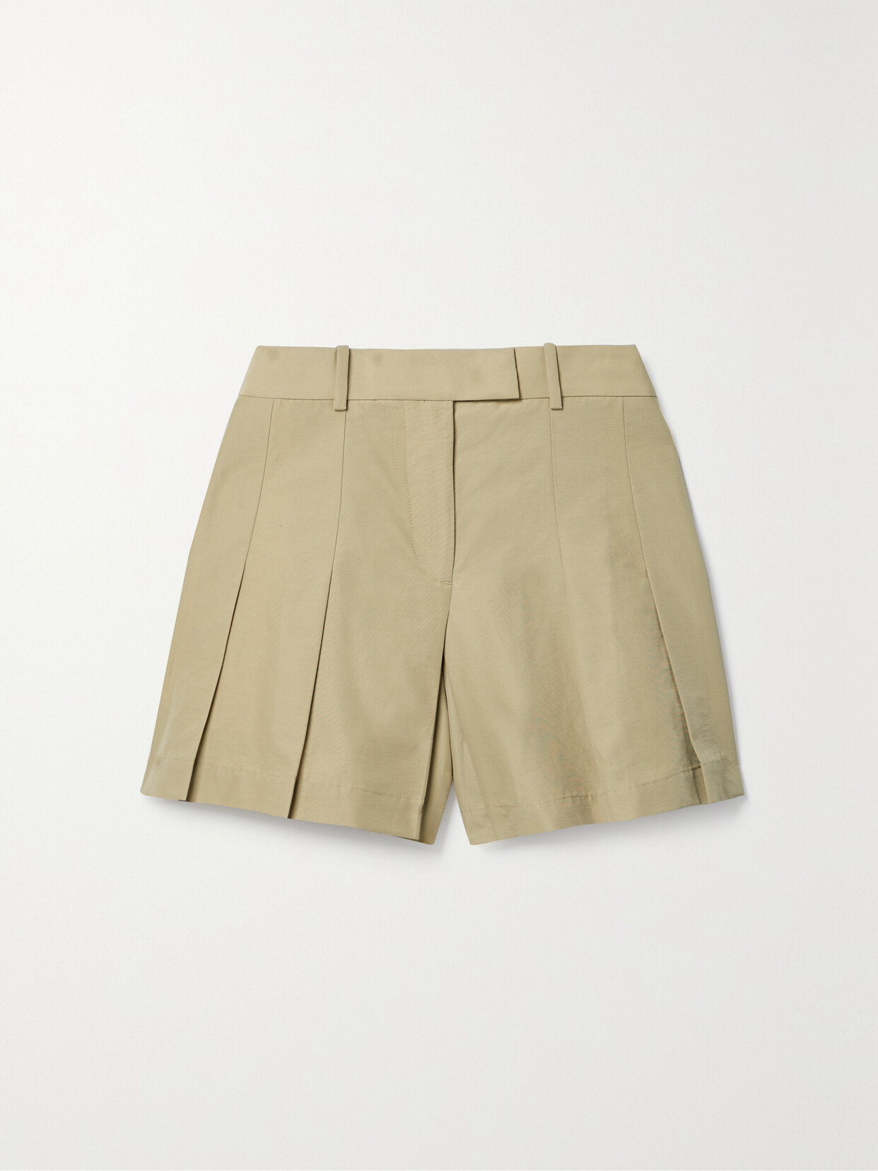 HELMUT LANG PLEATED COTTON-BLEND SHORTS