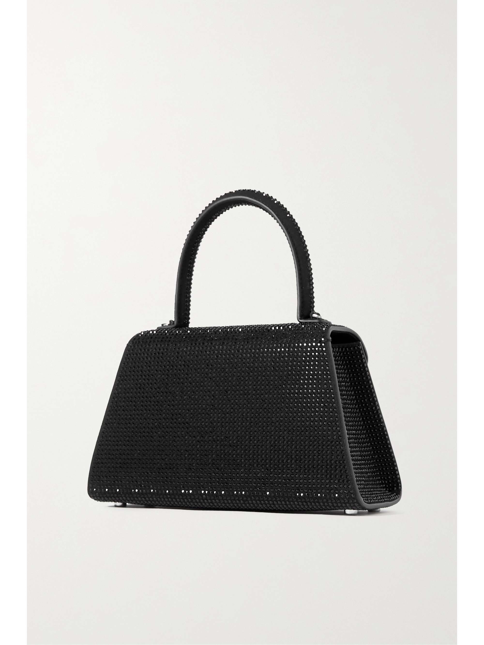 SELF-PORTRAIT Bow-detailed embellished suede shoulder bag