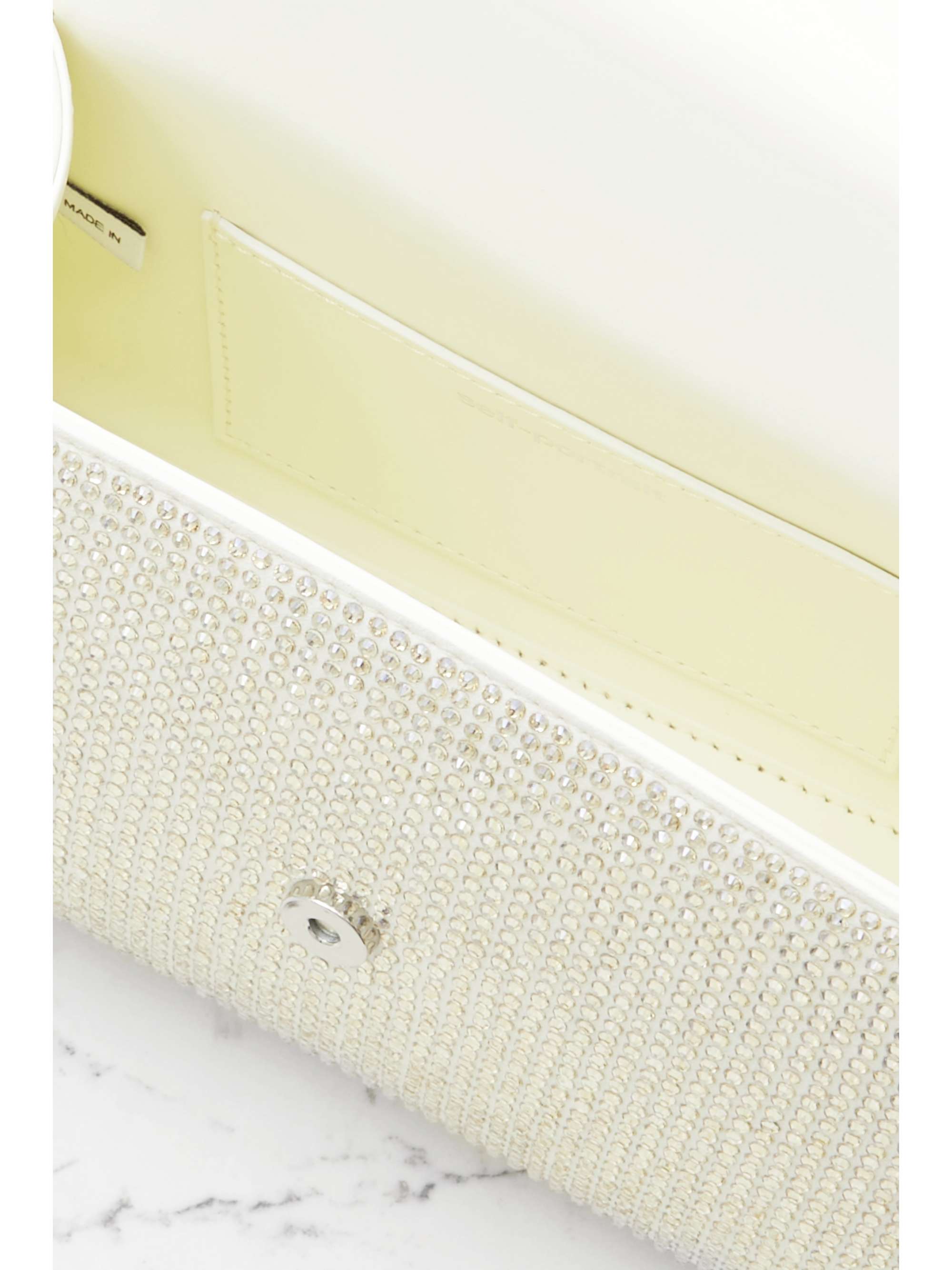 SELF-PORTRAIT Bow-detailed embellished suede shoulder bag