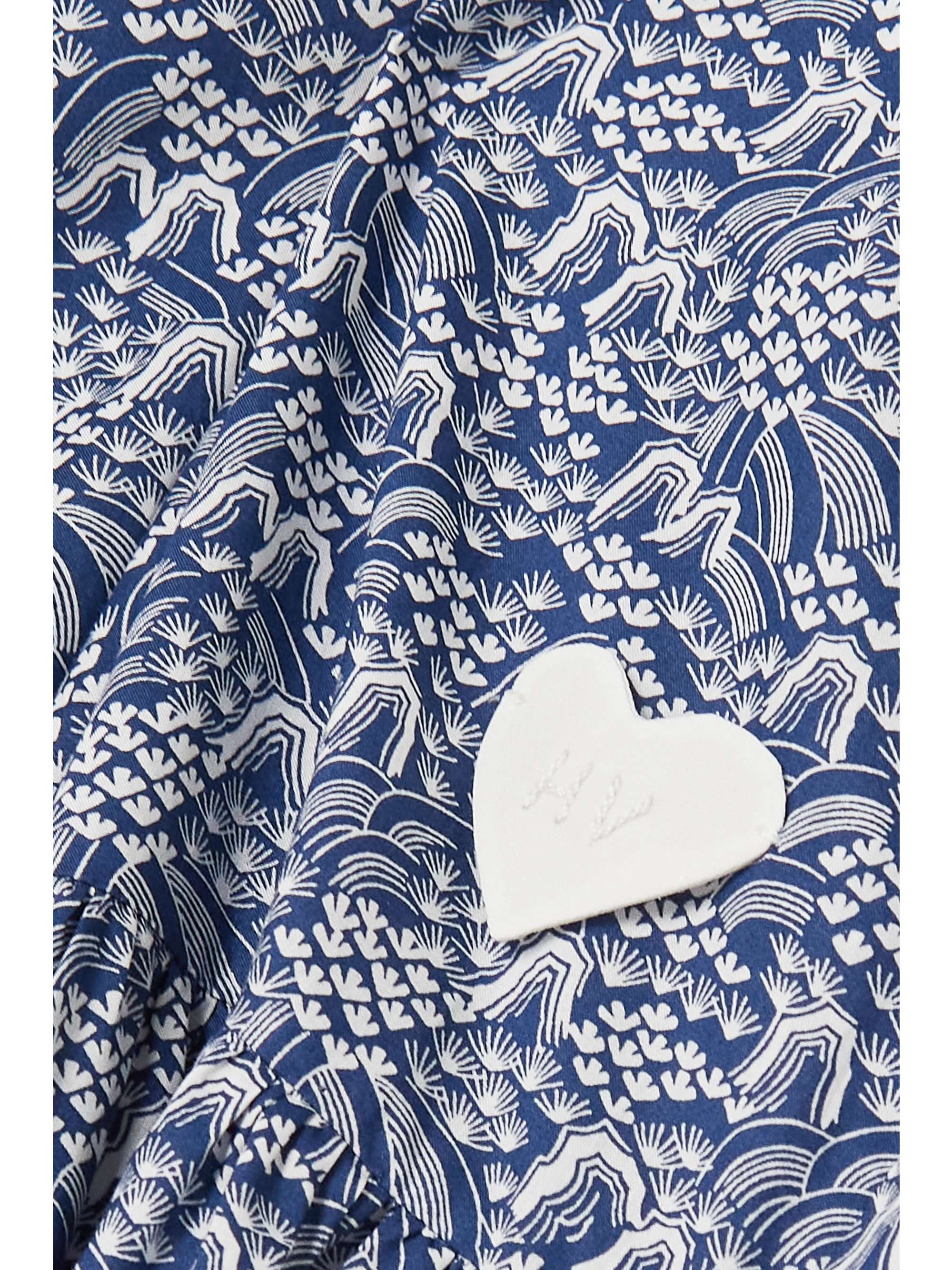 HORROR VACUI Robe midi en coton imprimé à volants Jade