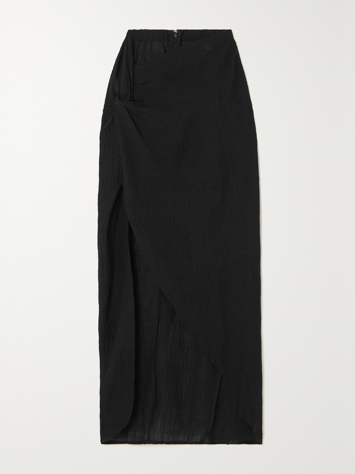 Faithfull The Brand - Lulu Asymmetric Crinkled Linen-blend Skirt - Black