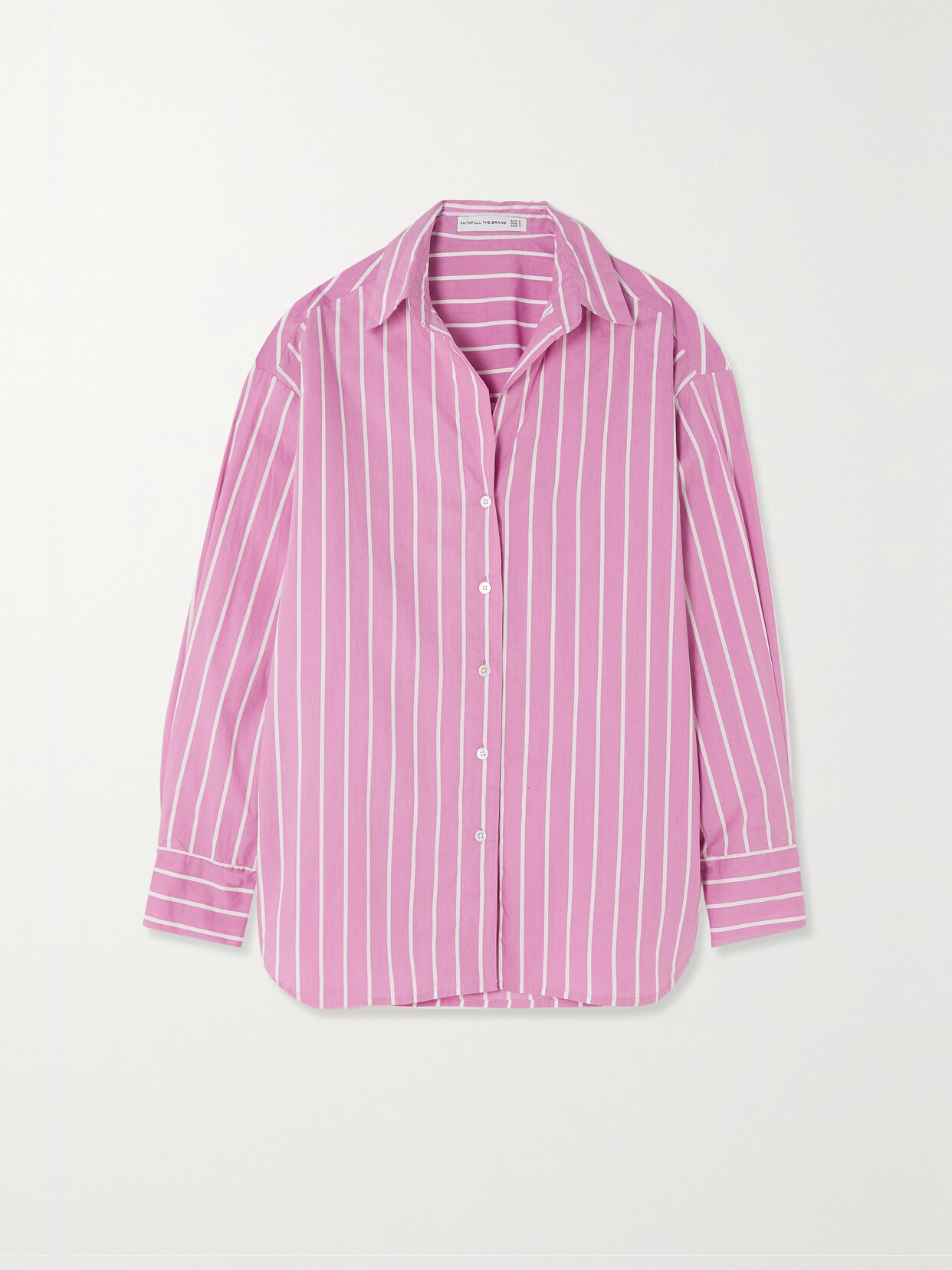 Faithfull The Brand - + Net Sustain Daija Striped Organic Cotton Shirt - Pink