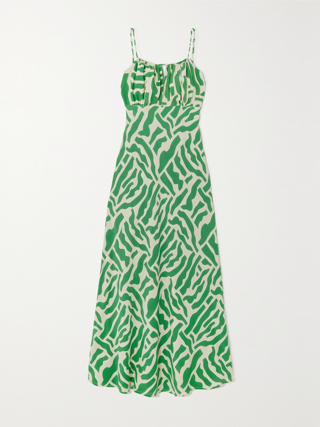 Faithfull The Brand + Net Sustain San Paolo Printed Crepe Midi Dress - Green