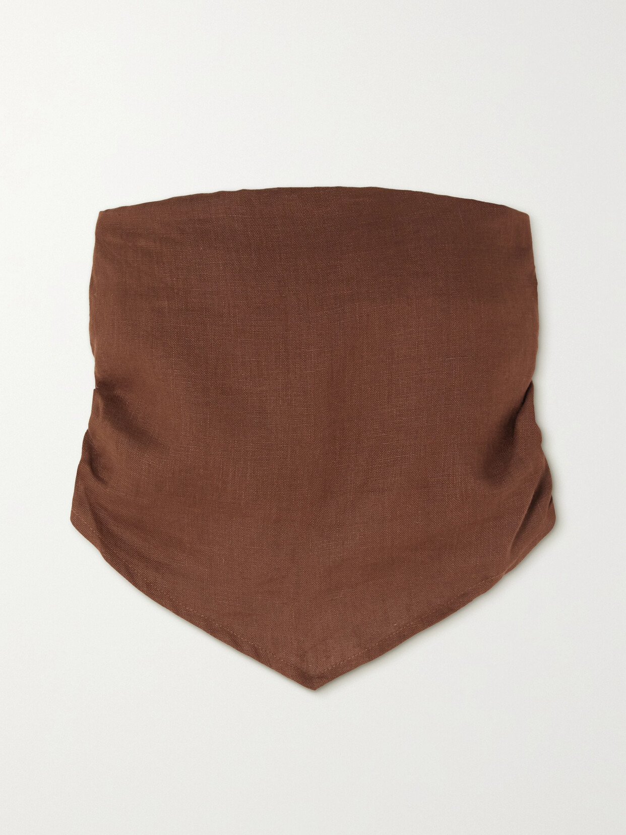 Faithfull The Brand - La Loza Strapless Cropped Linen Top - Brown