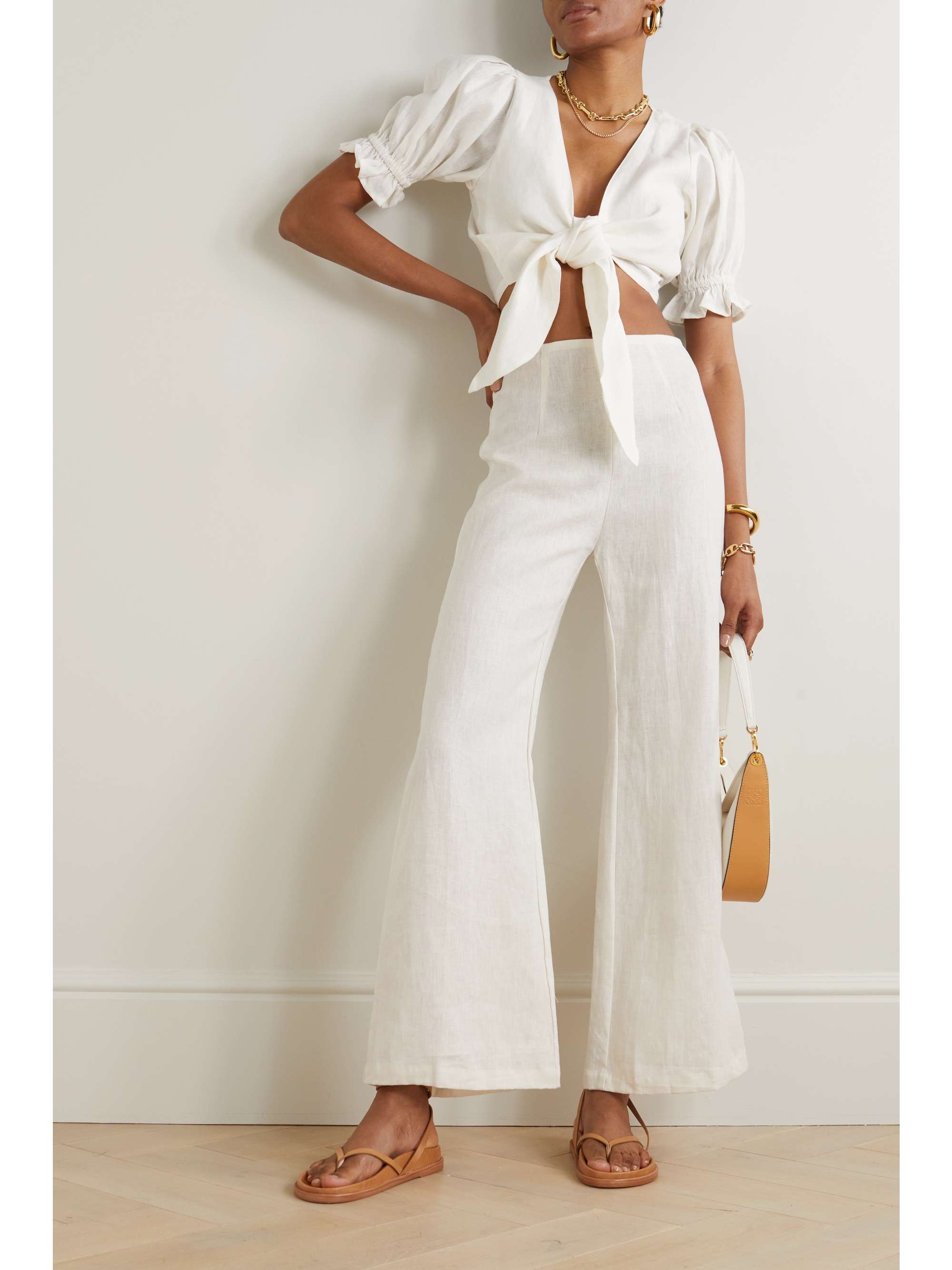 FAITHFULL THE BRAND + NET SUSTAIN Ottavio linen wide-leg pants