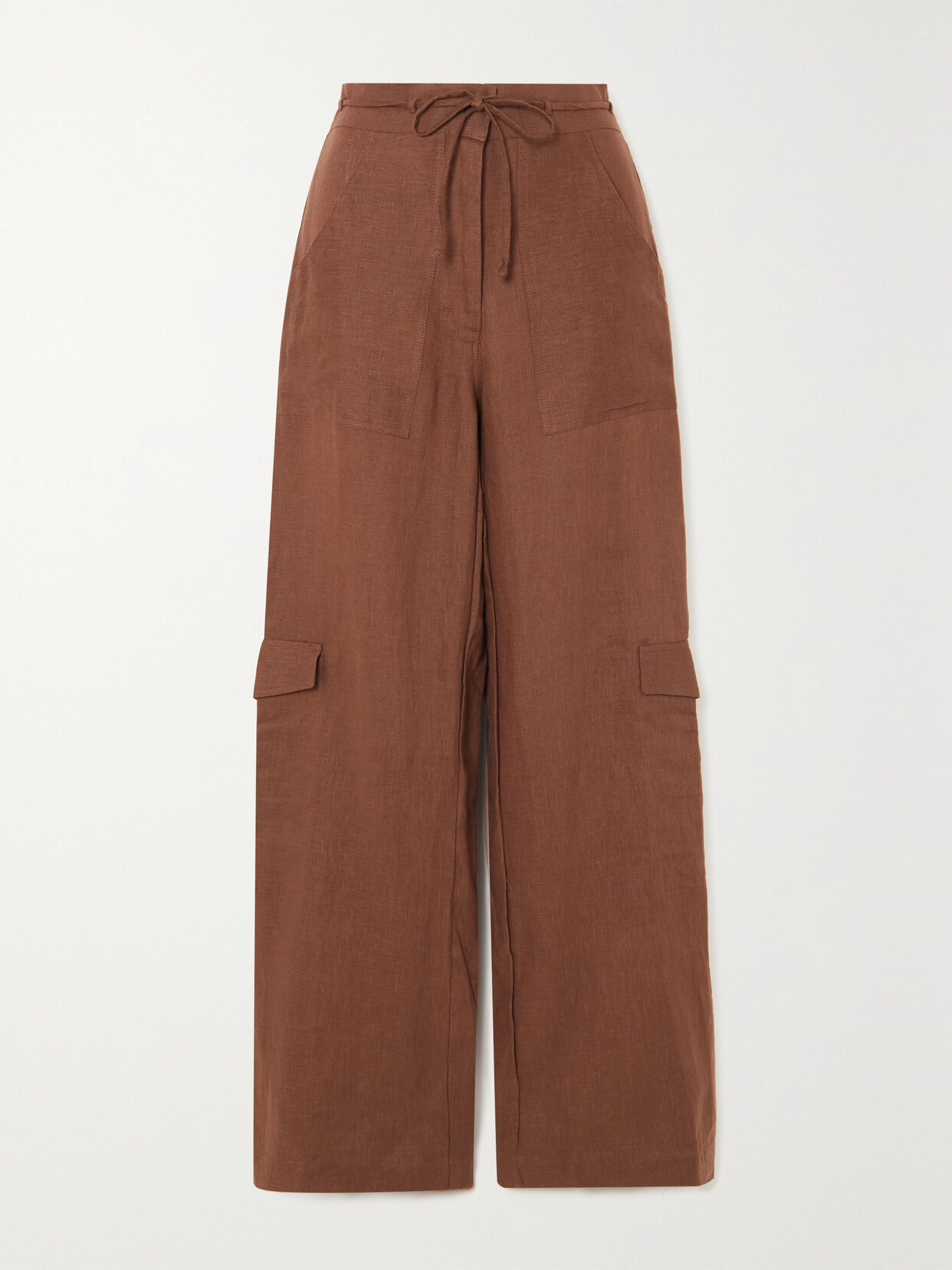 Faithfull The Brand - Relais Belted Linen Straight-leg Pants - Brown