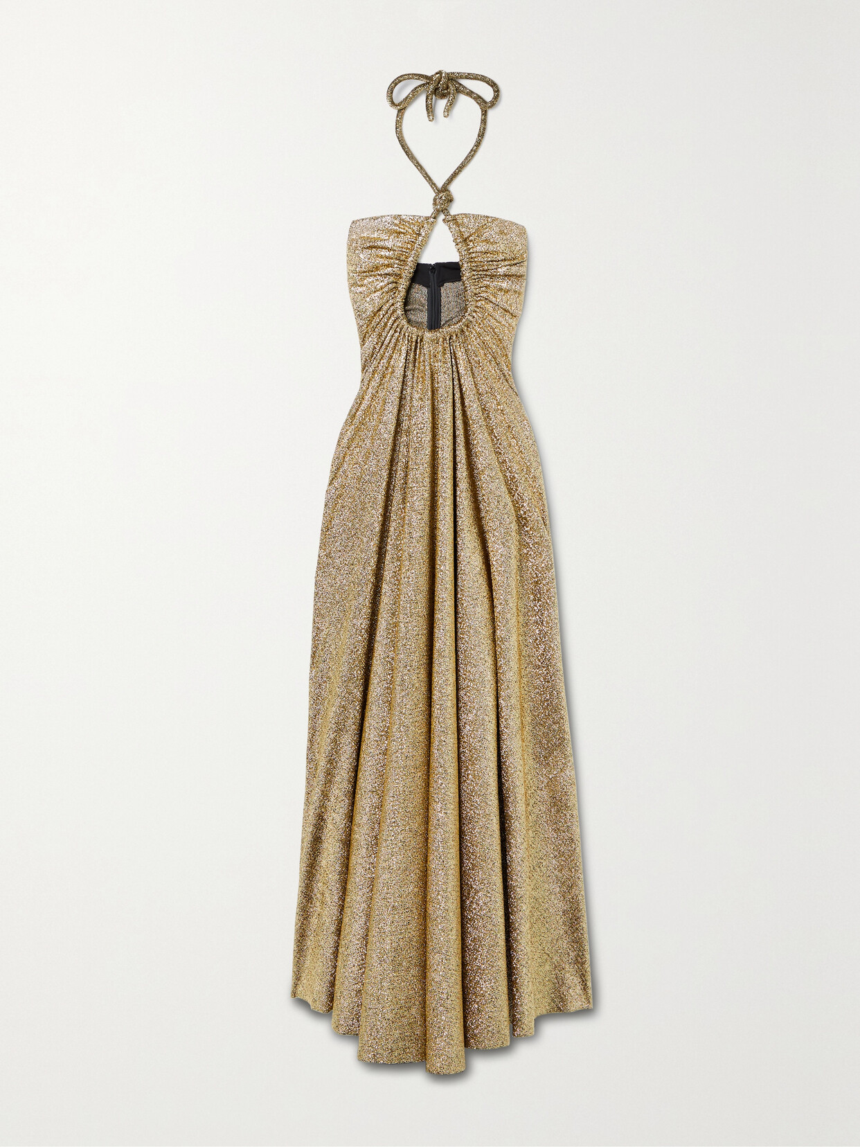 Proenza Schouler - Cutout Stretch-lamé Halterneck Gown - Gold