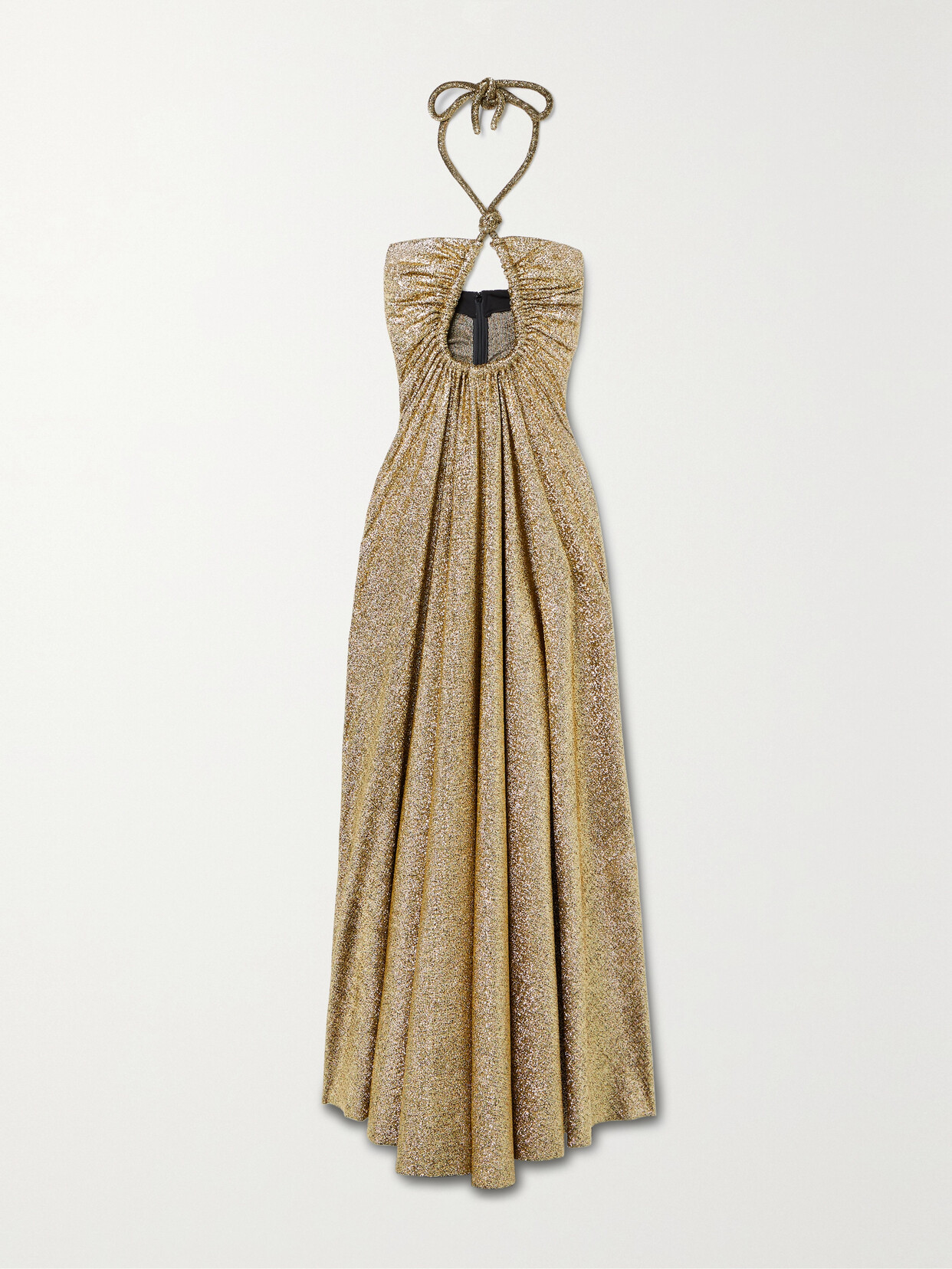 Proenza Schouler - Cutout Stretch-lamé Halterneck Gown - Gold