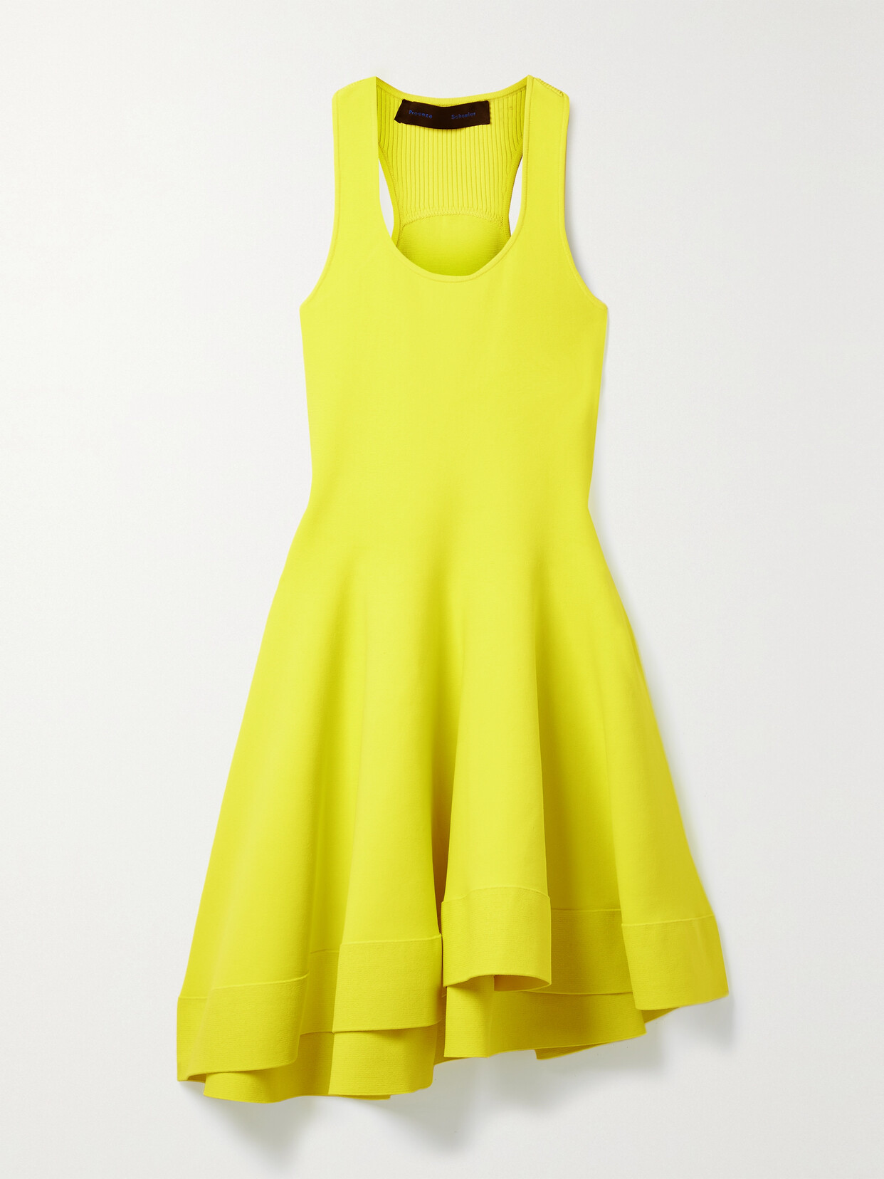 Proenza Schouler - Asymmetric Stretch-knit Mini Dress - Yellow