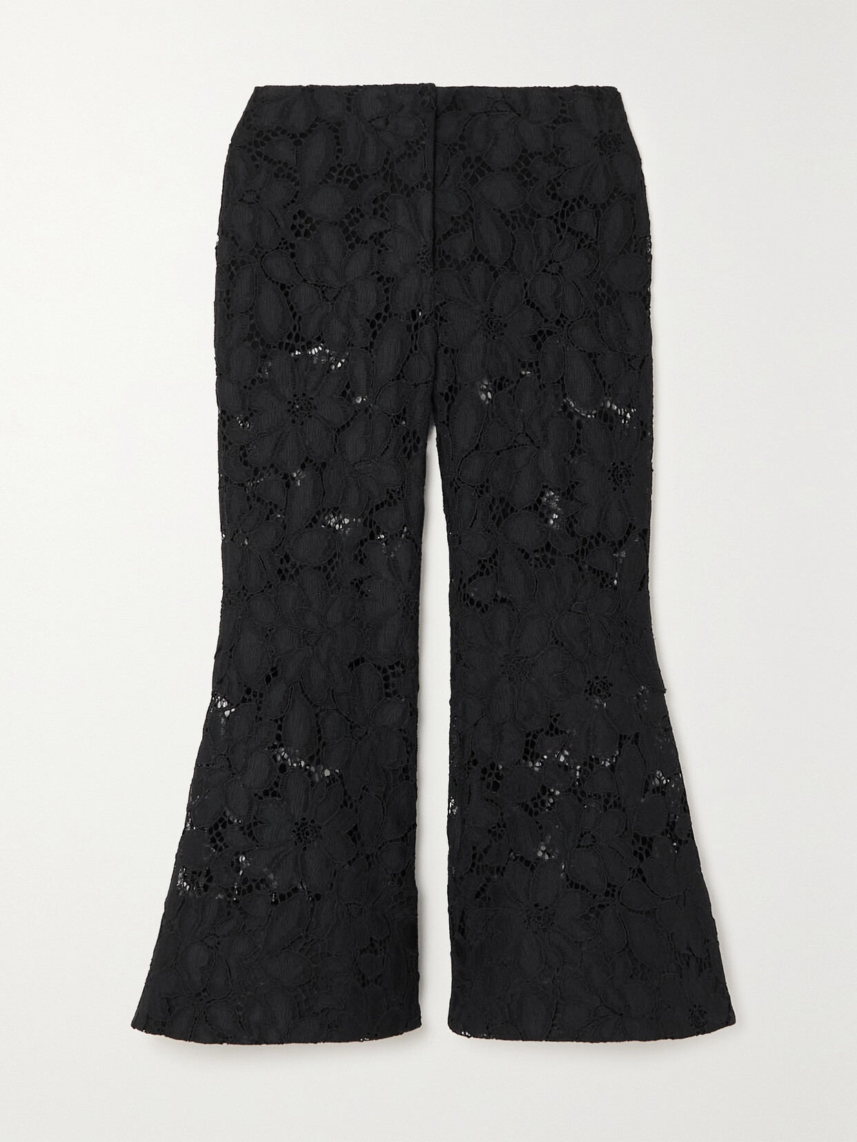 Proenza Schouler - Cropped Corded Lace Flared Pants - Black