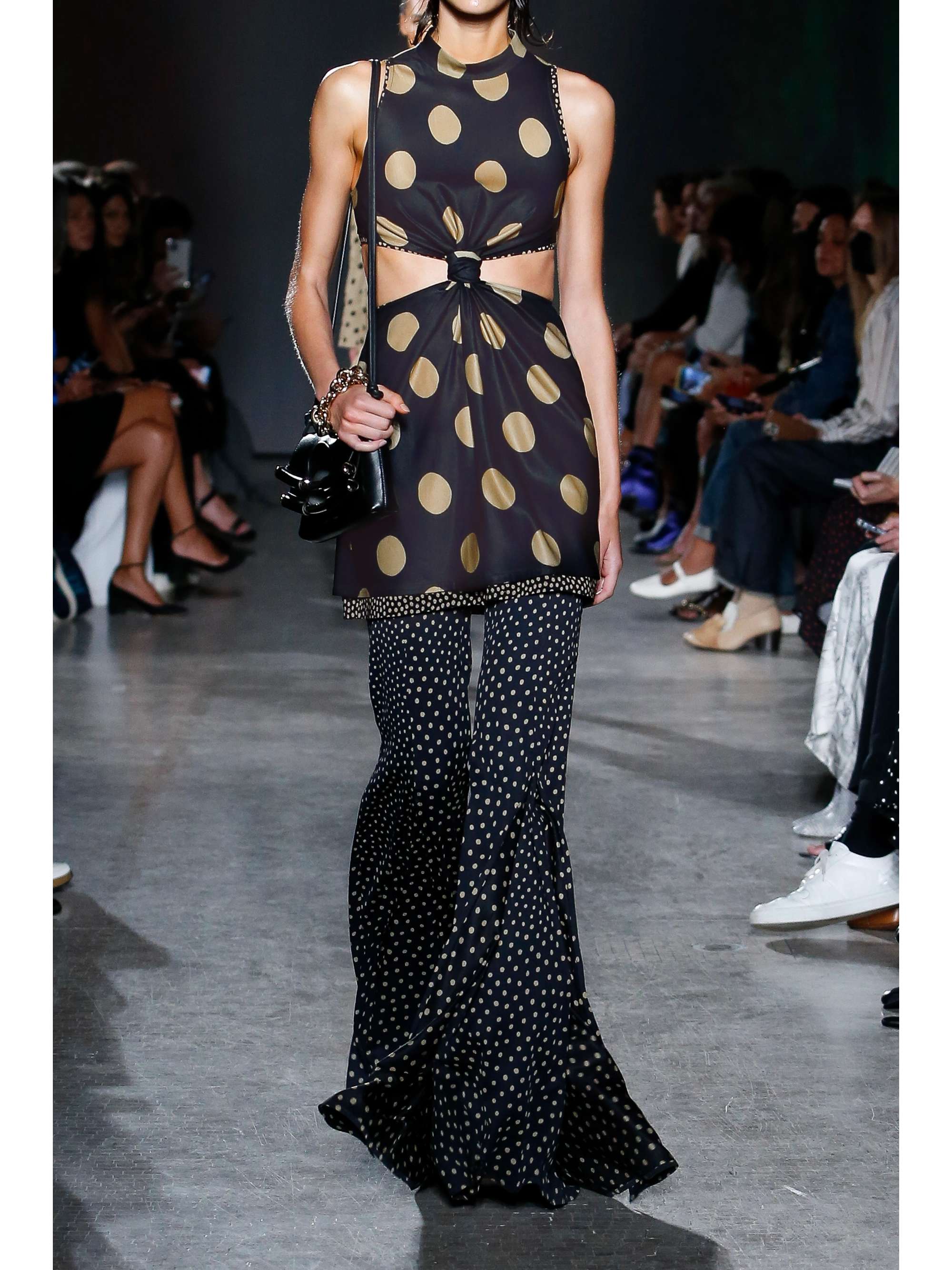 PROENZA SCHOULER ストレッチジャージ カットアウト レイヤード トップス ポルカドット柄
