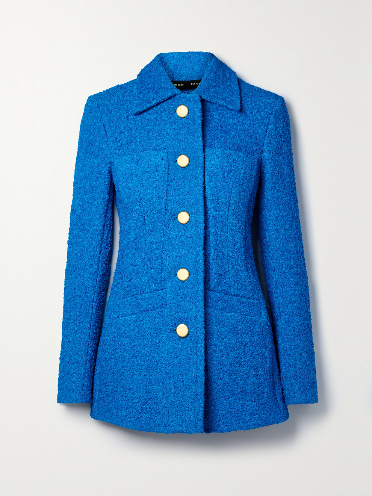 Proenza Schouler Bouclé Tweed Jacket In Turquoise