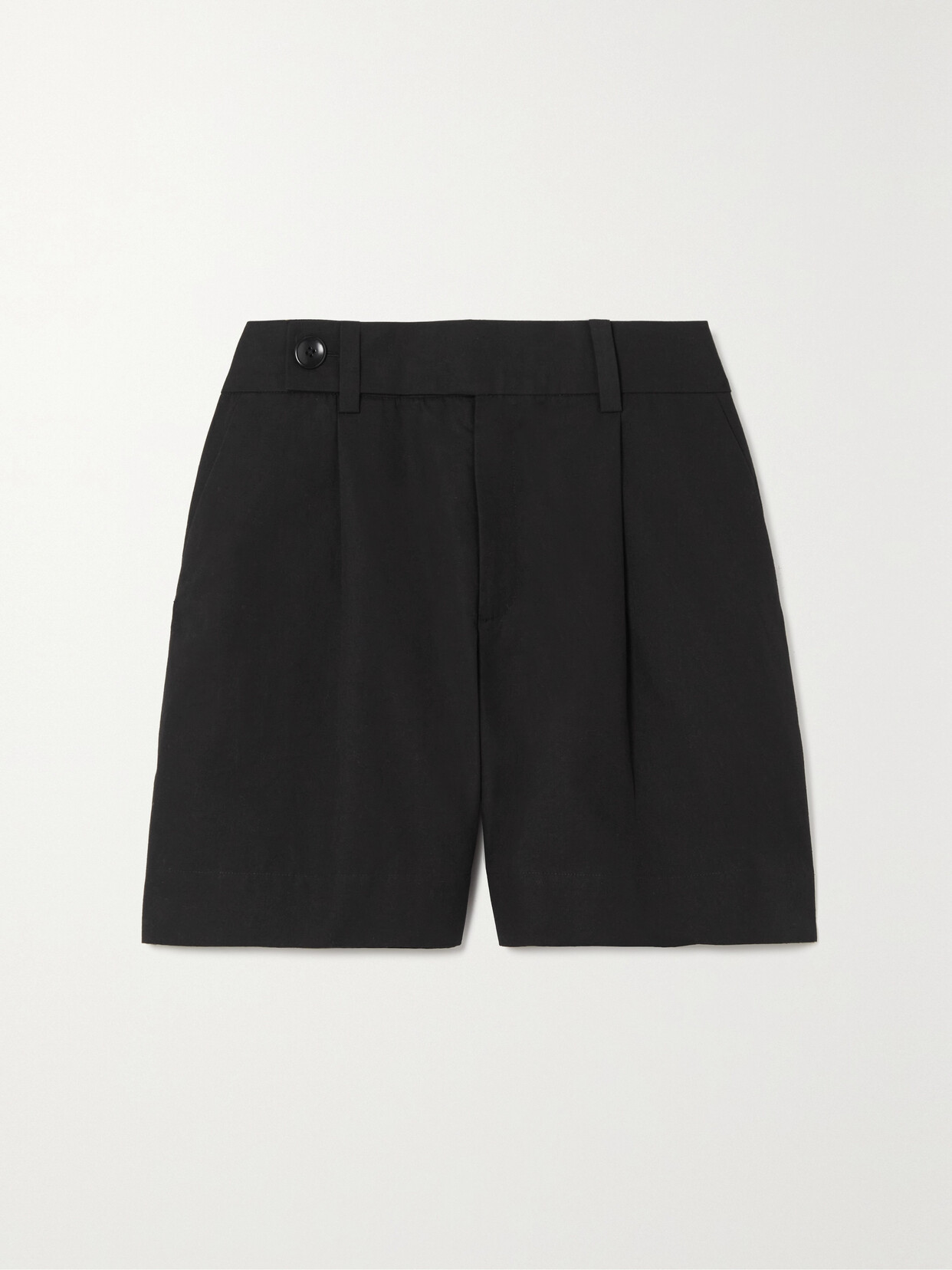 Proenza Schouler White Label - Pleated Cotton And Linen-blend Shorts - Black